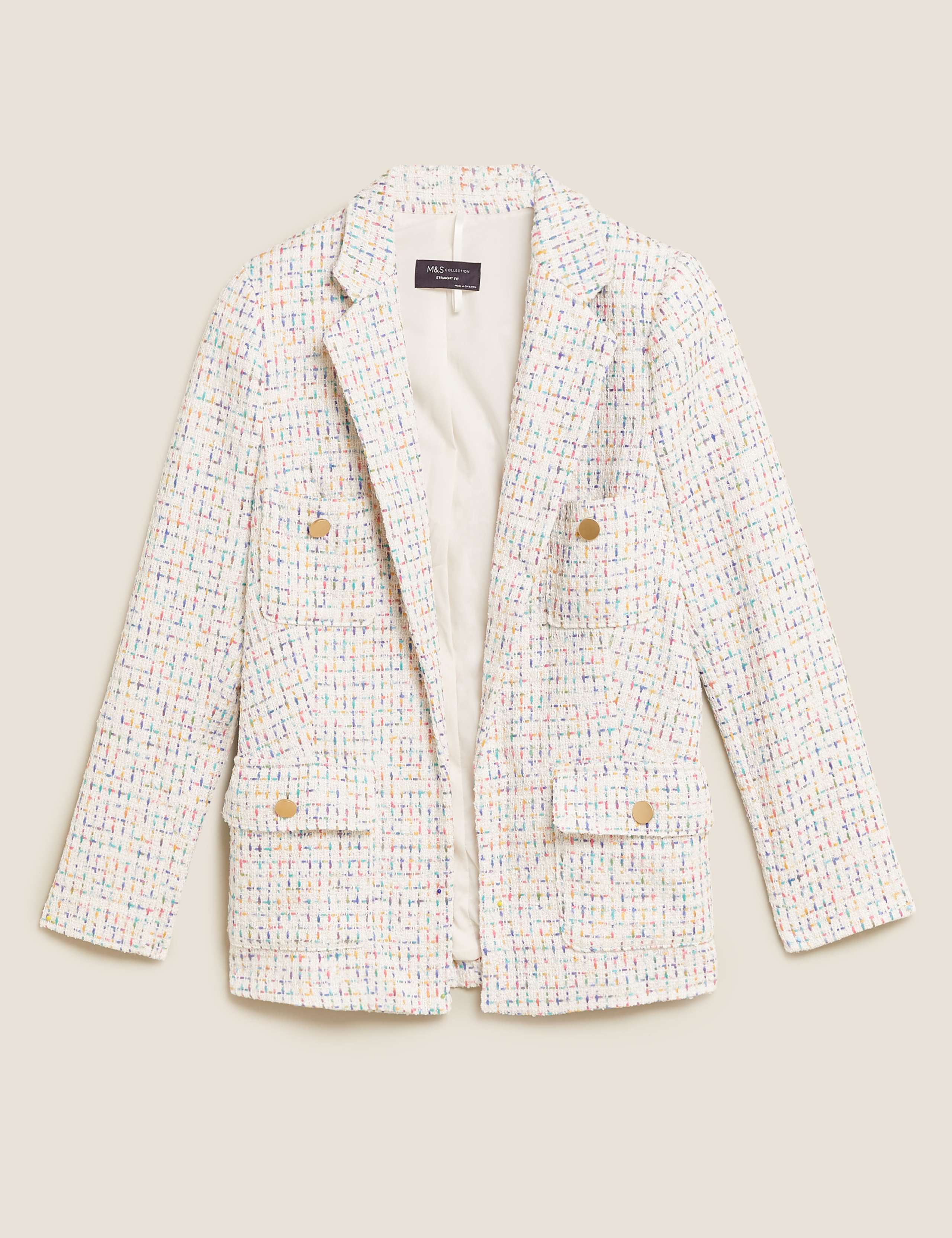 Tweed Straight Checked Longline Blazer 2 of 7