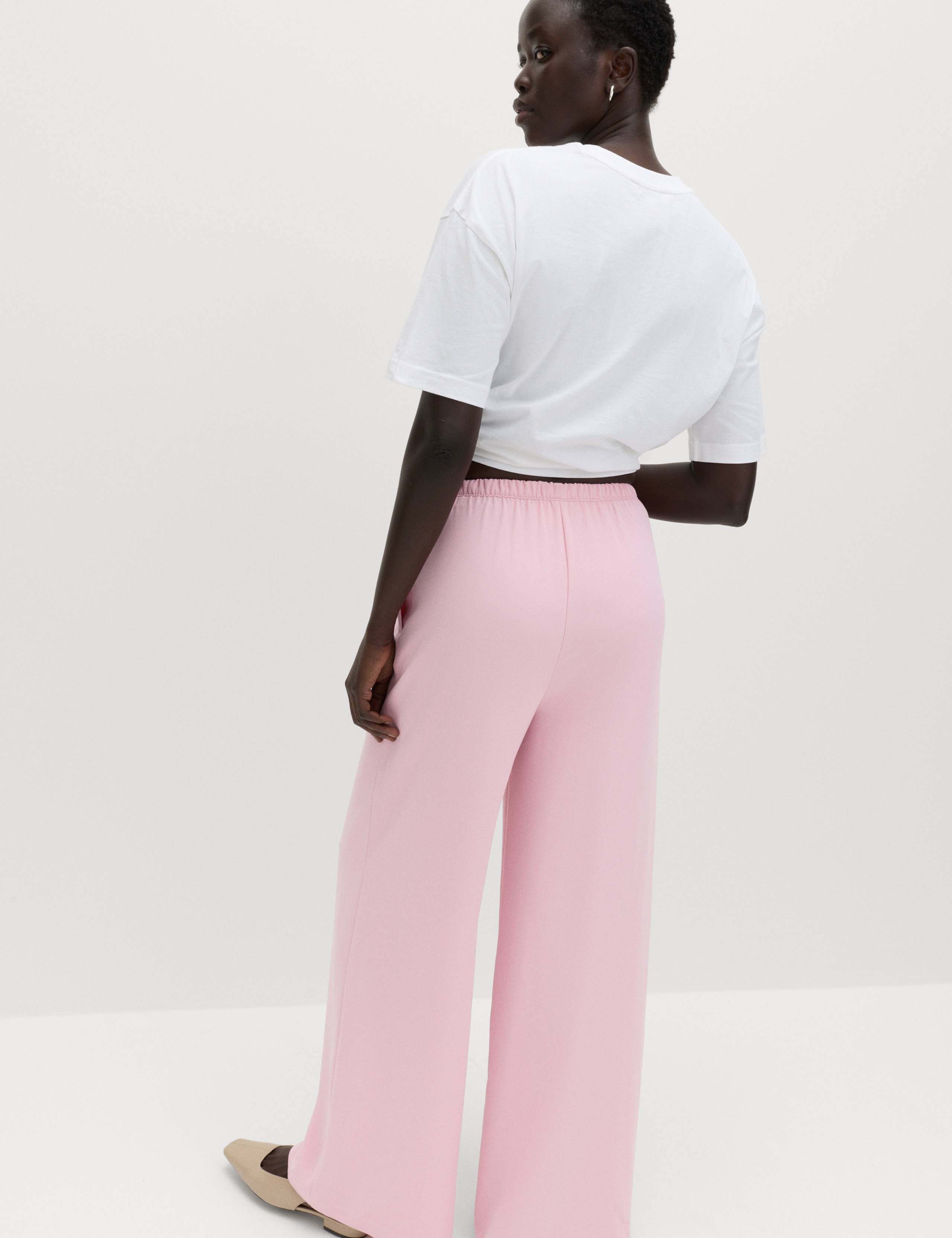 Crepe Elasticated Waist Wide Leg Trousers 5 of 5