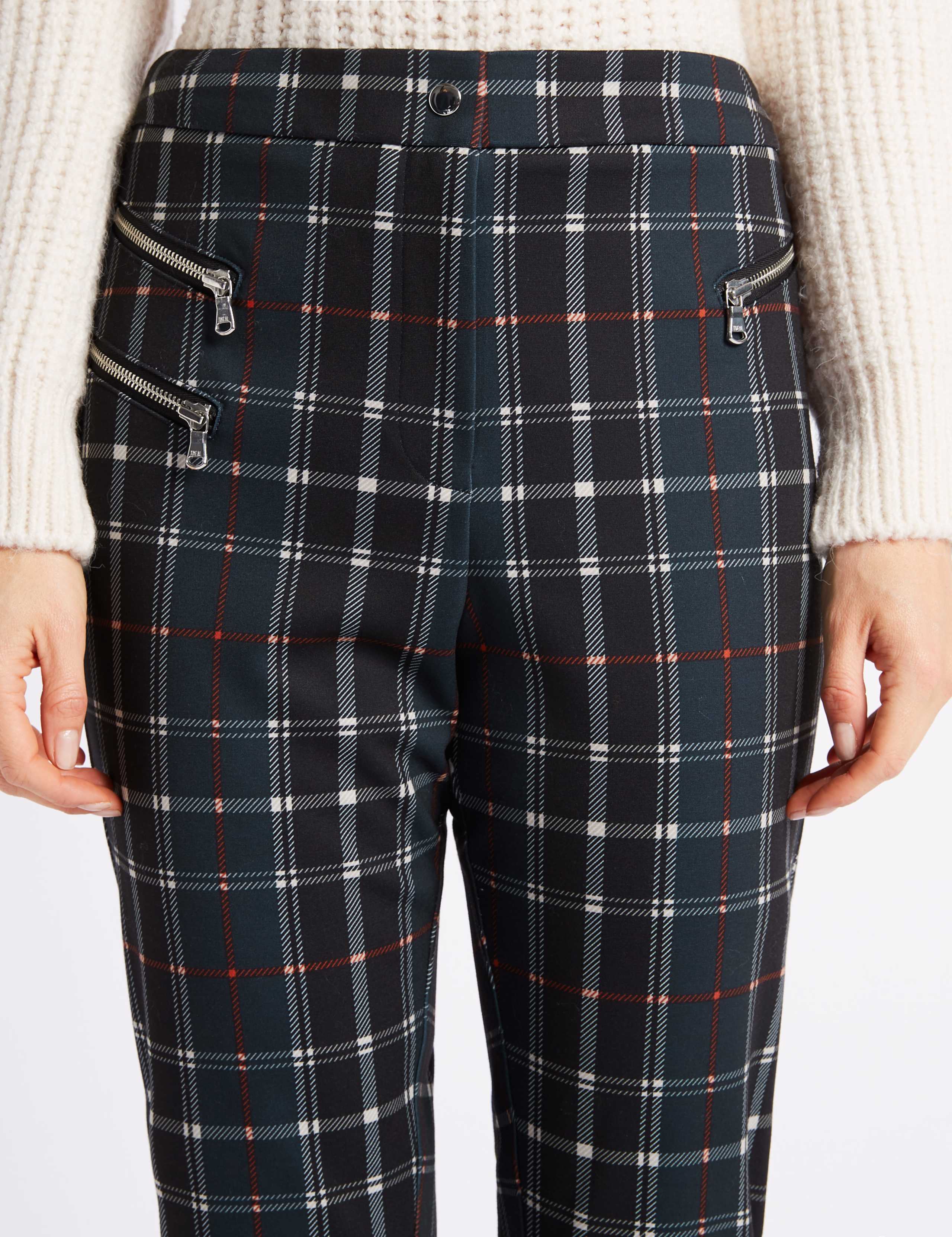 Checked Zipped Pocket Trousers 4 of 5