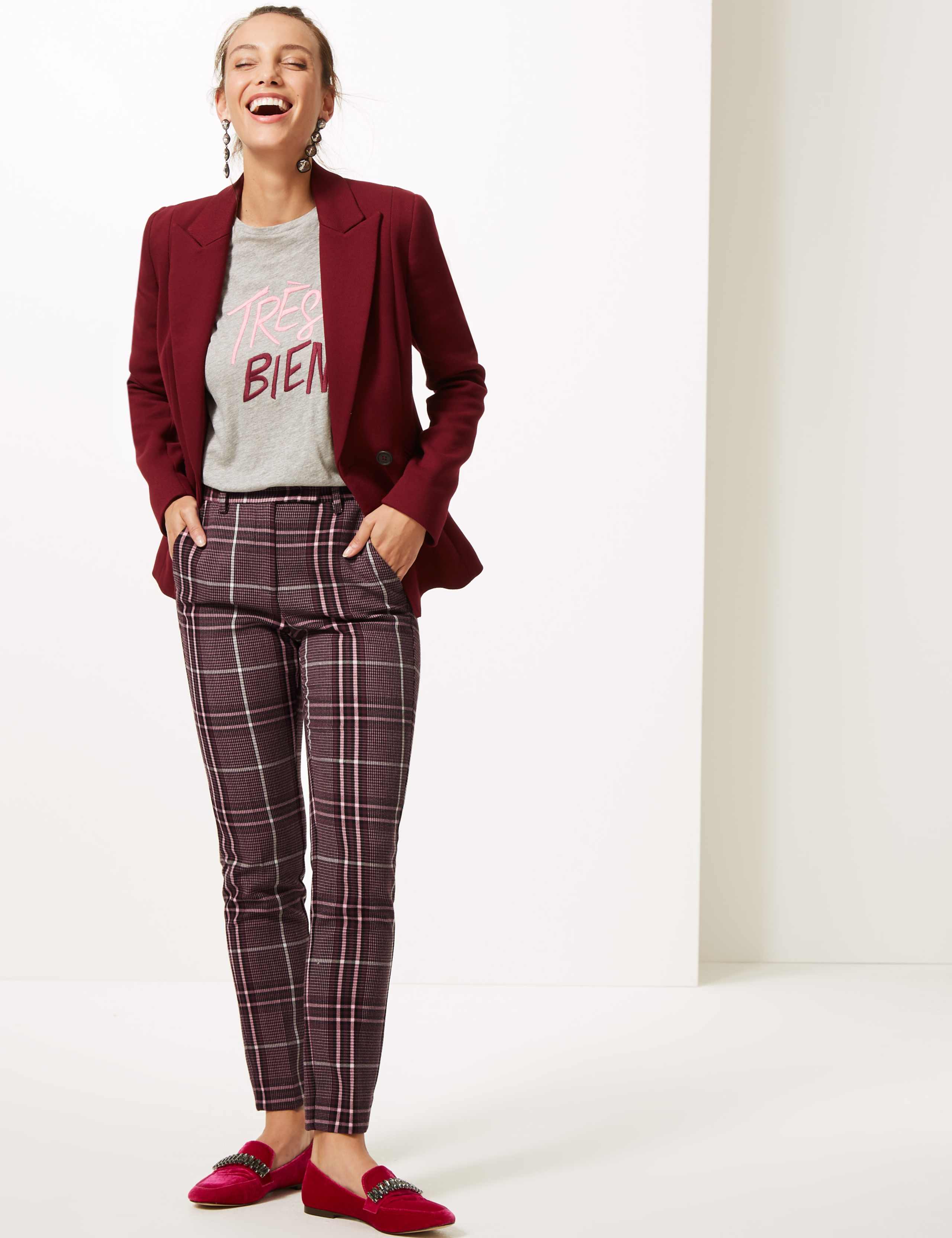 Checked Ankle Grazer Trousers 1 of 6
