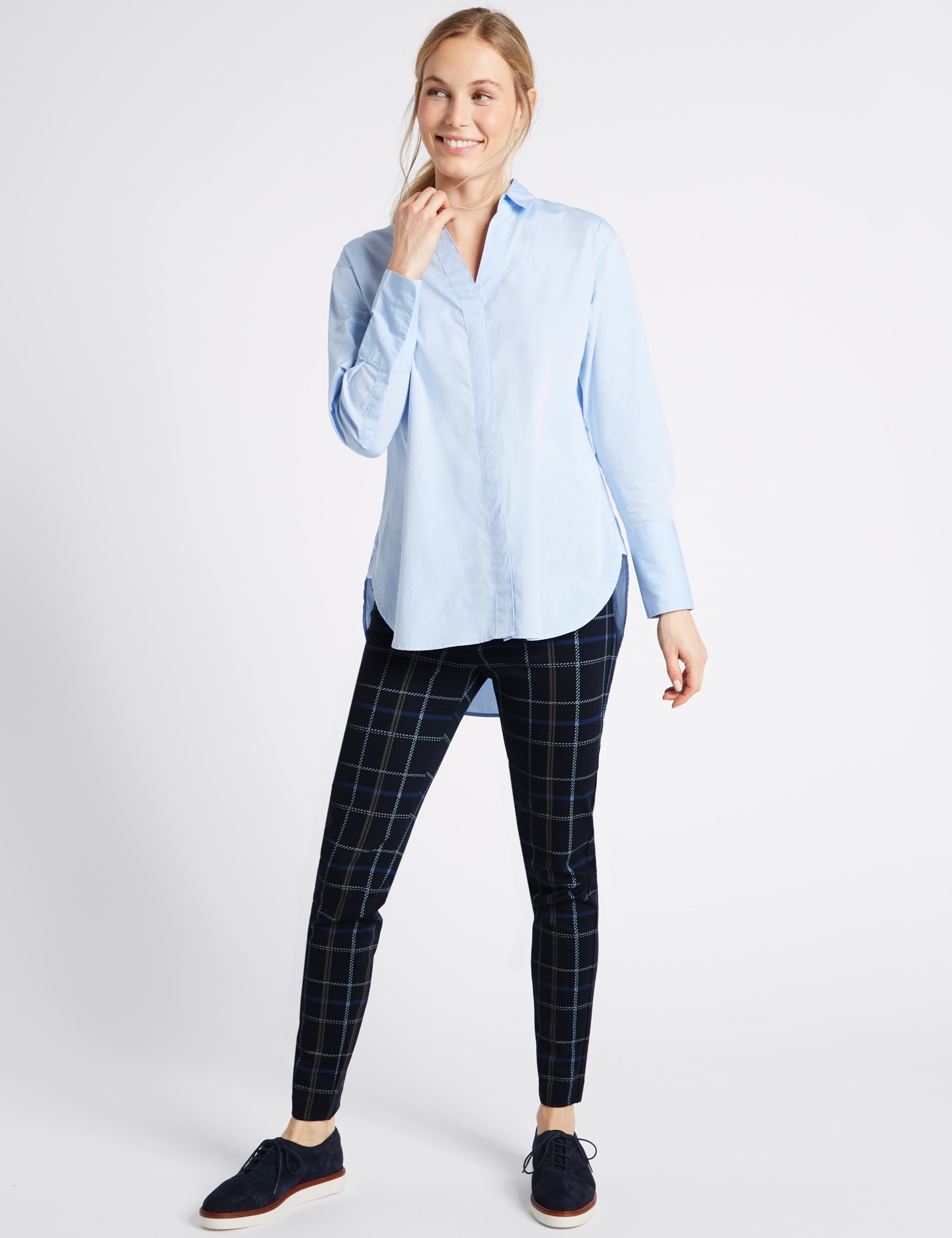 Checked Skinny Leg Trousers 1 of 4