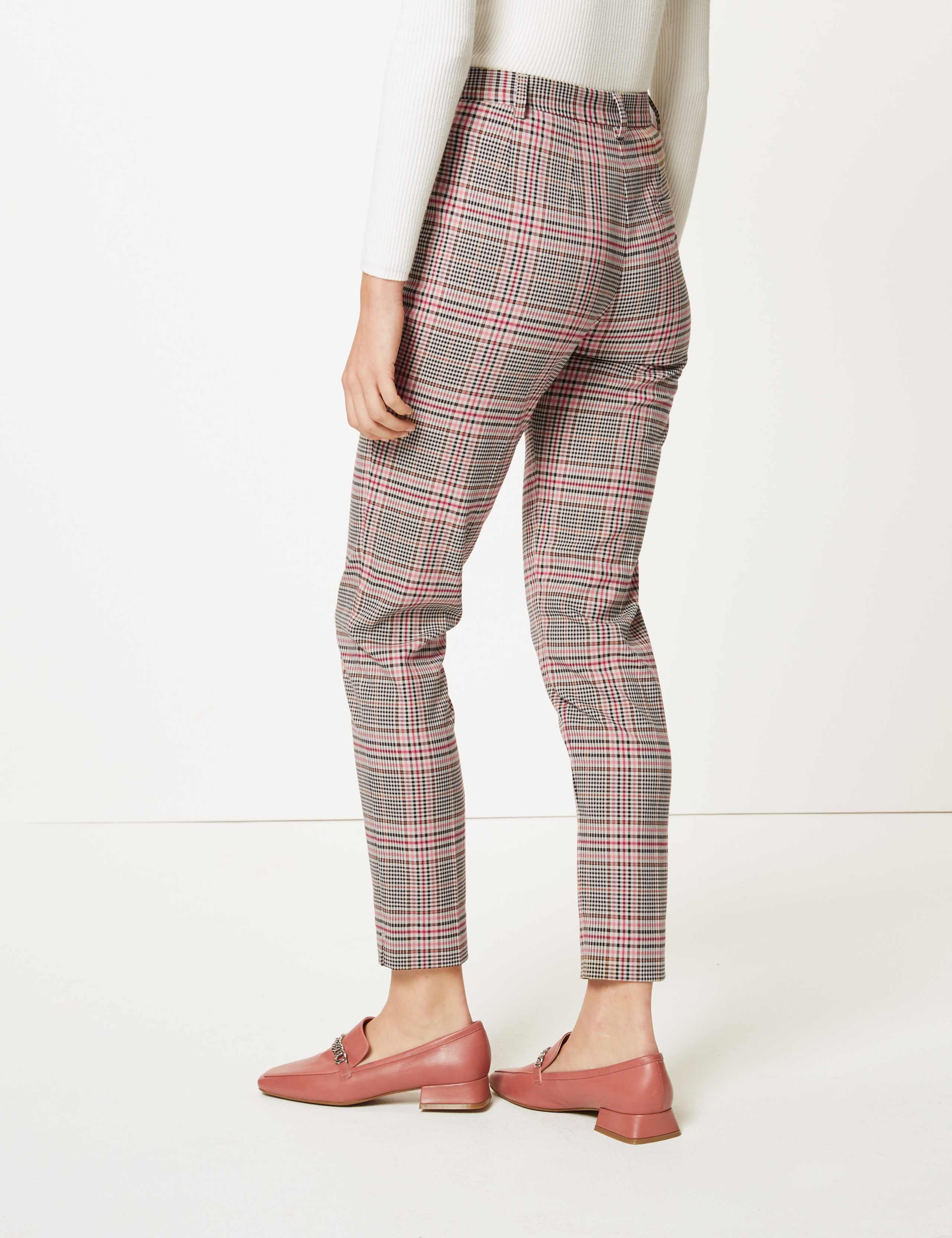 Mia Slim Checked Ankle Grazer Trousers 2 of 5