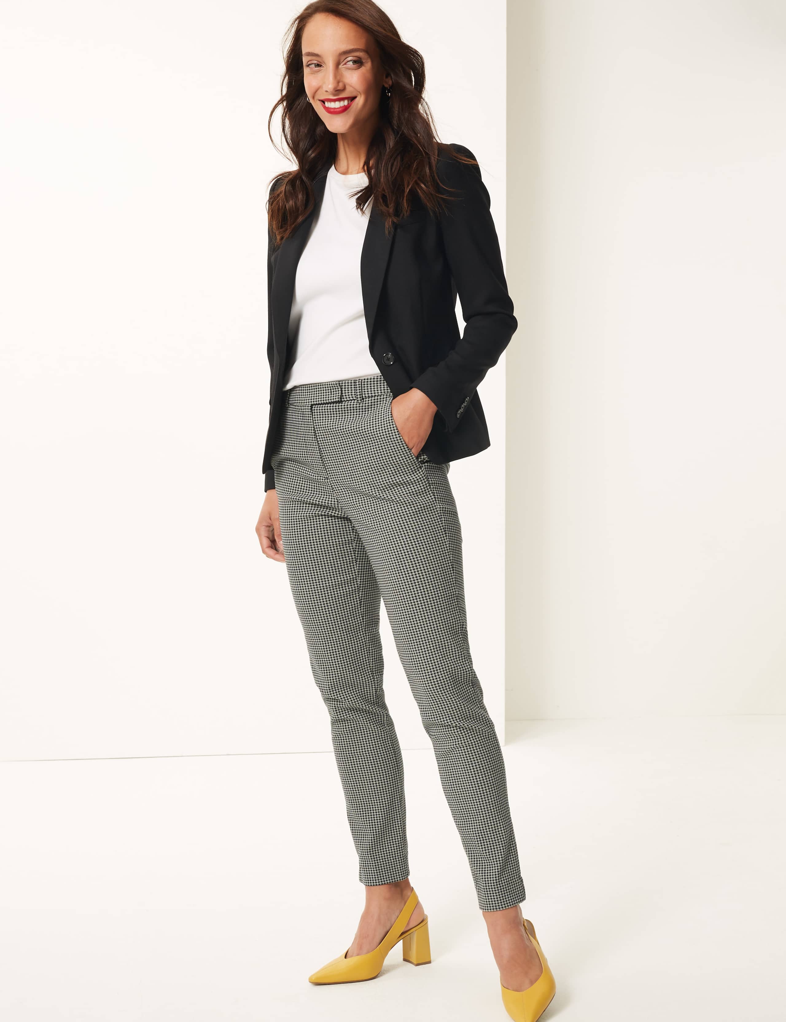 Mia Slim Checked Ankle Grazer Trousers 1 of 5