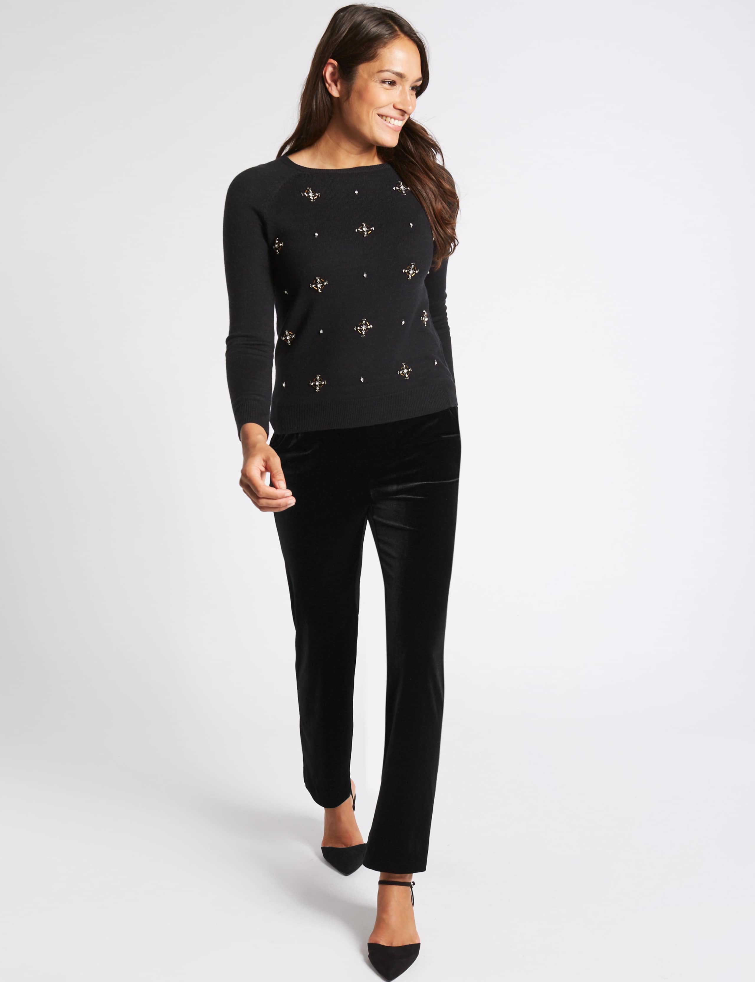 Velvet Straight Leg Trousers 1 of 6