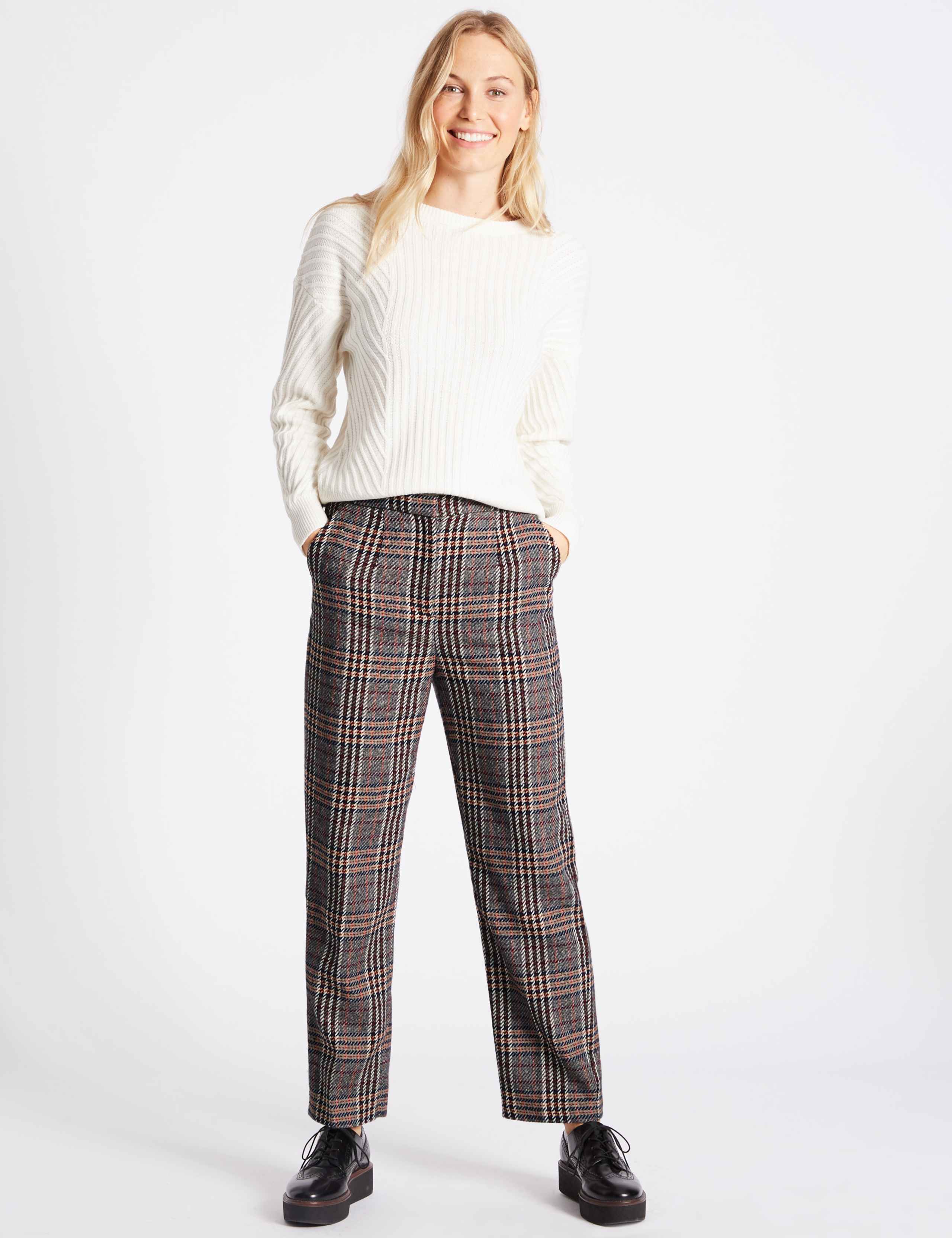 Checked Straight Leg Trousers 1 of 6
