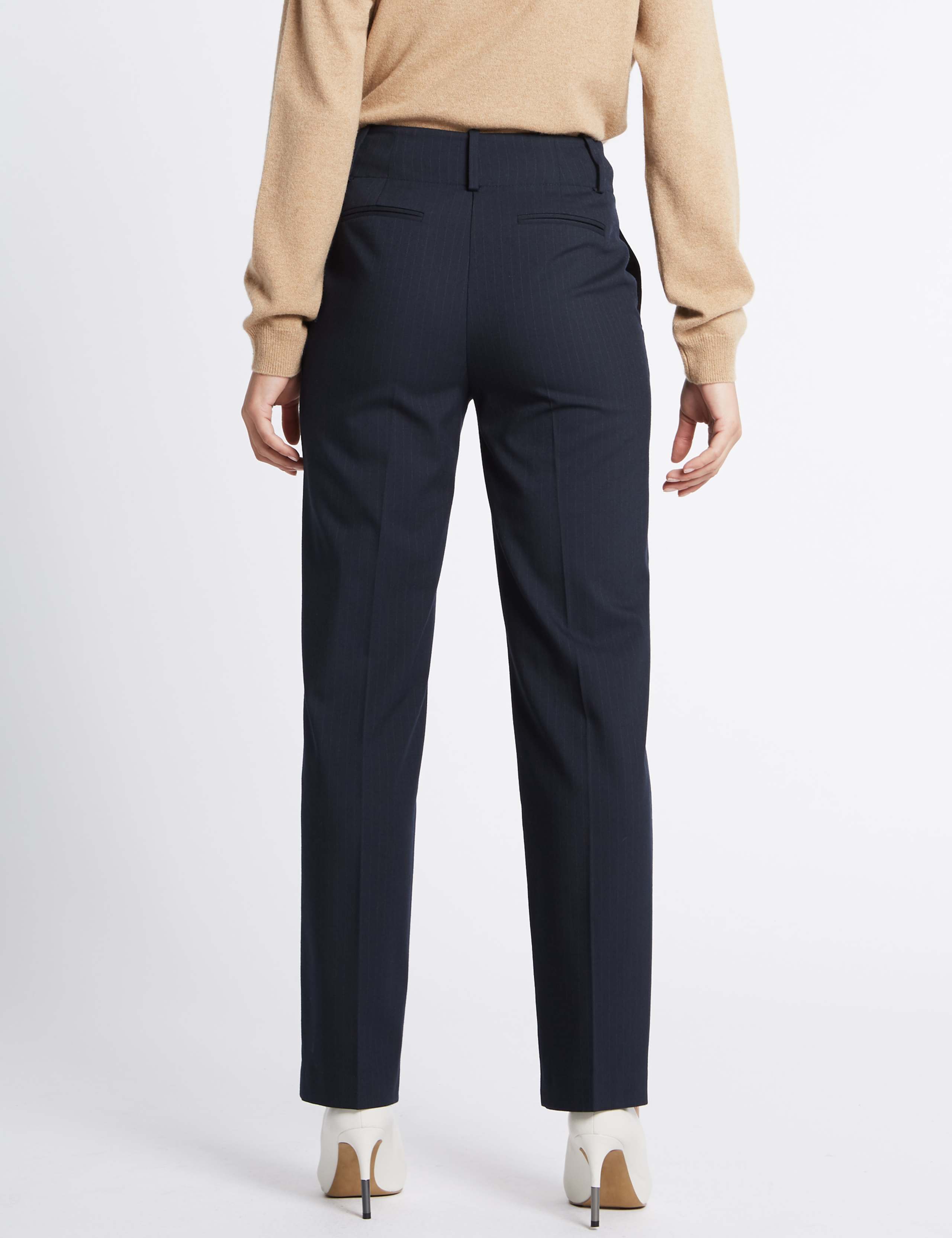 Pinstripe Straight Leg Trousers 3 of 5