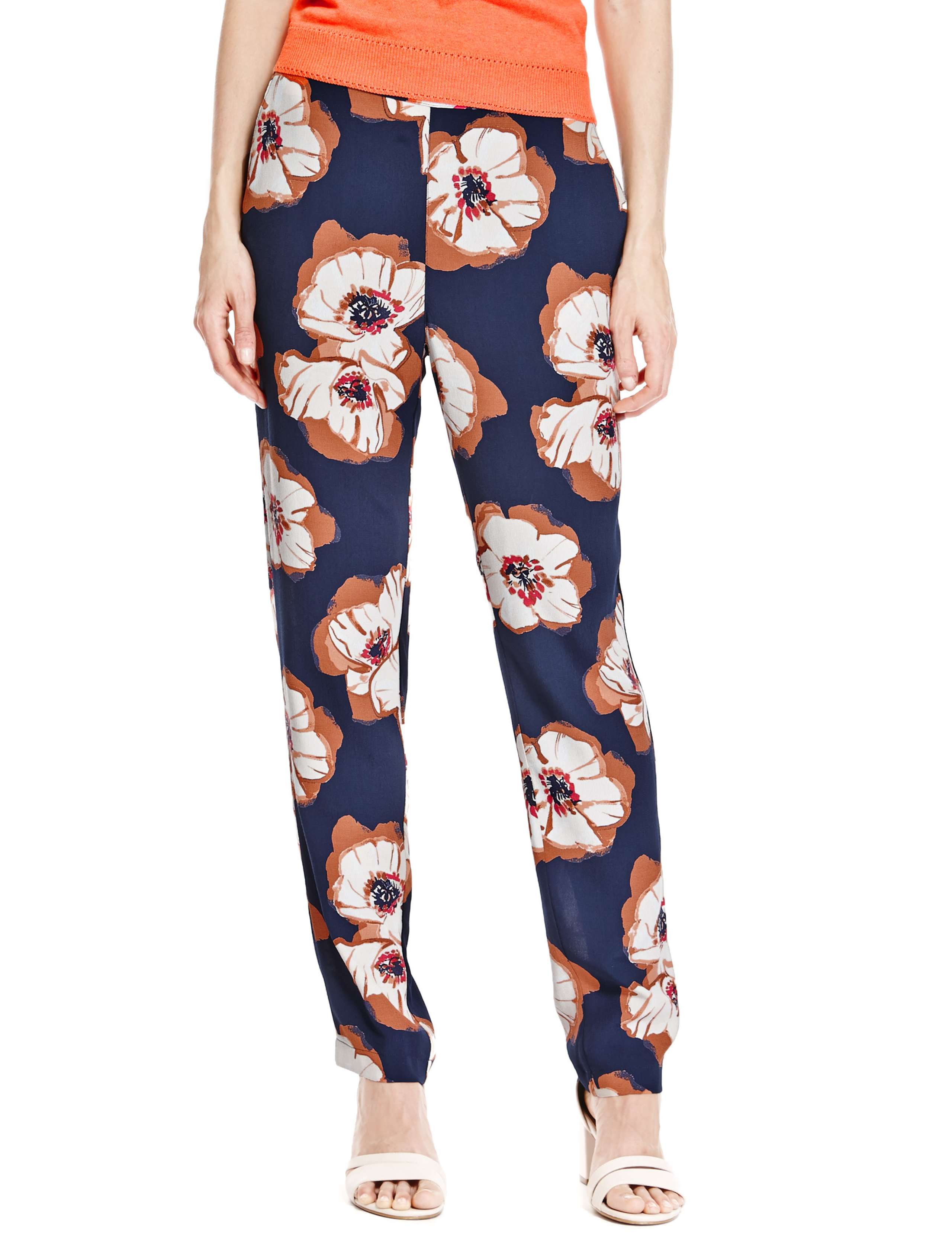 Bold Floral Tapered Leg Trousers 1 of 4