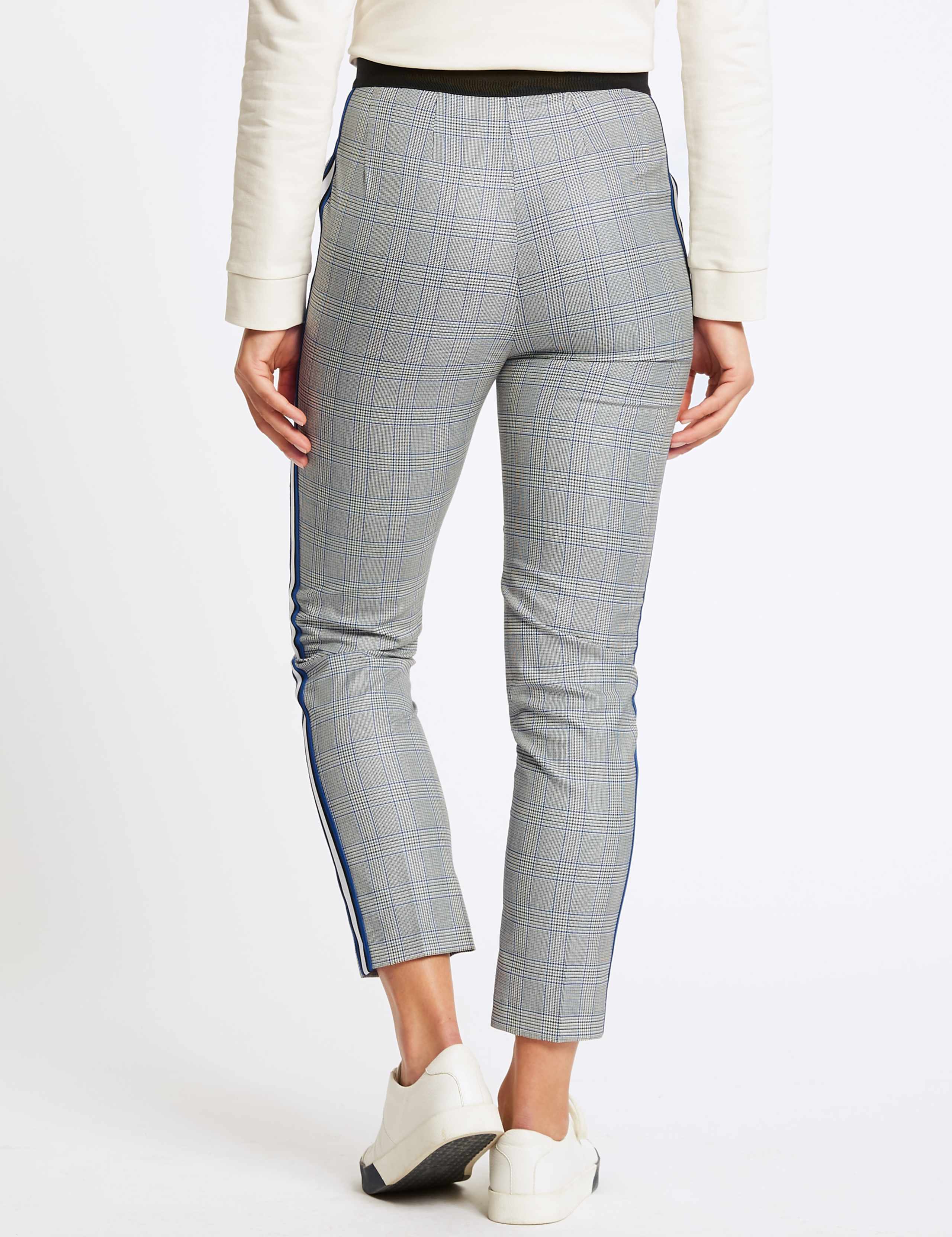 Checked Side Stripe Slim Leg Trousers 3 of 5
