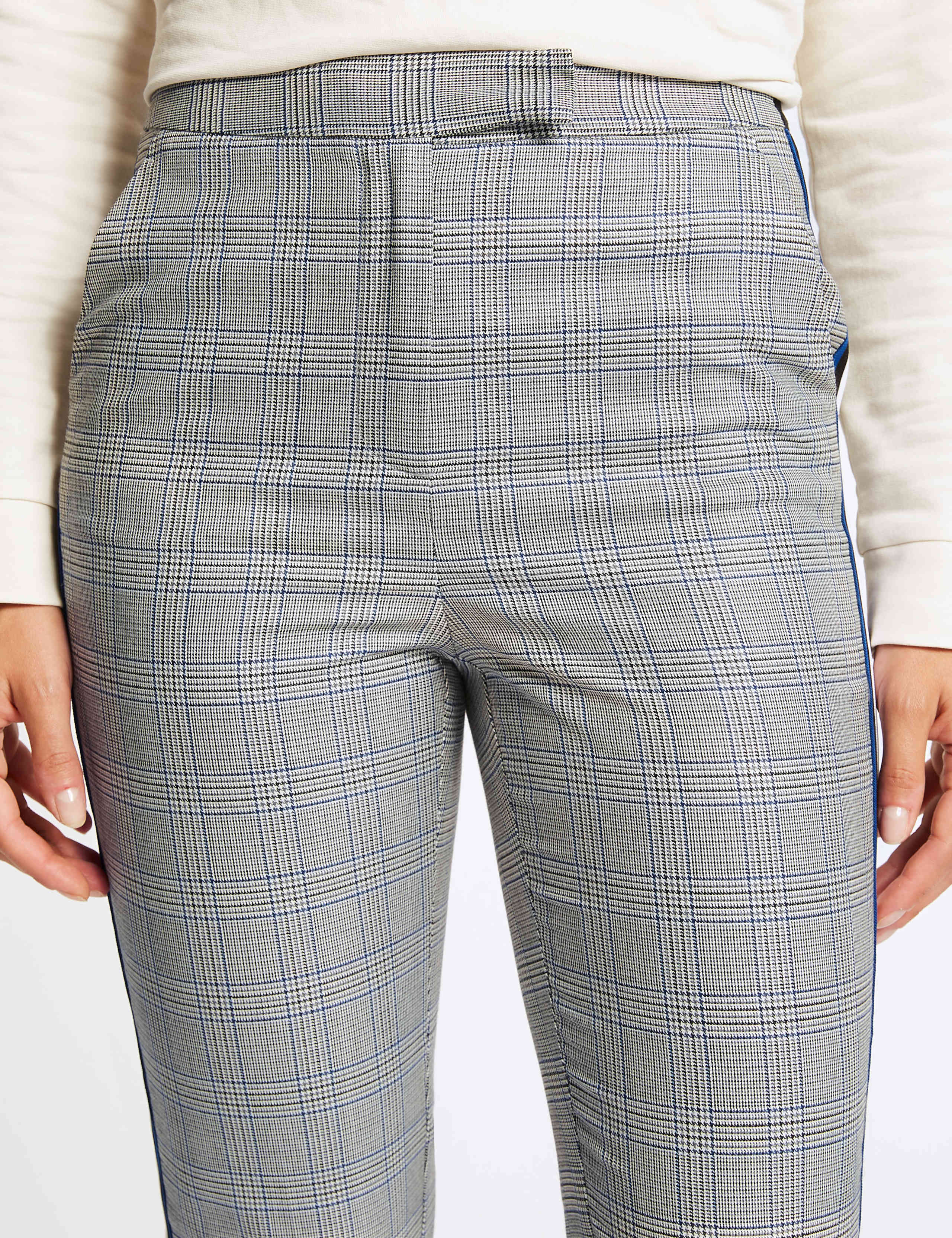 Checked Side Stripe Slim Leg Trousers 4 of 5