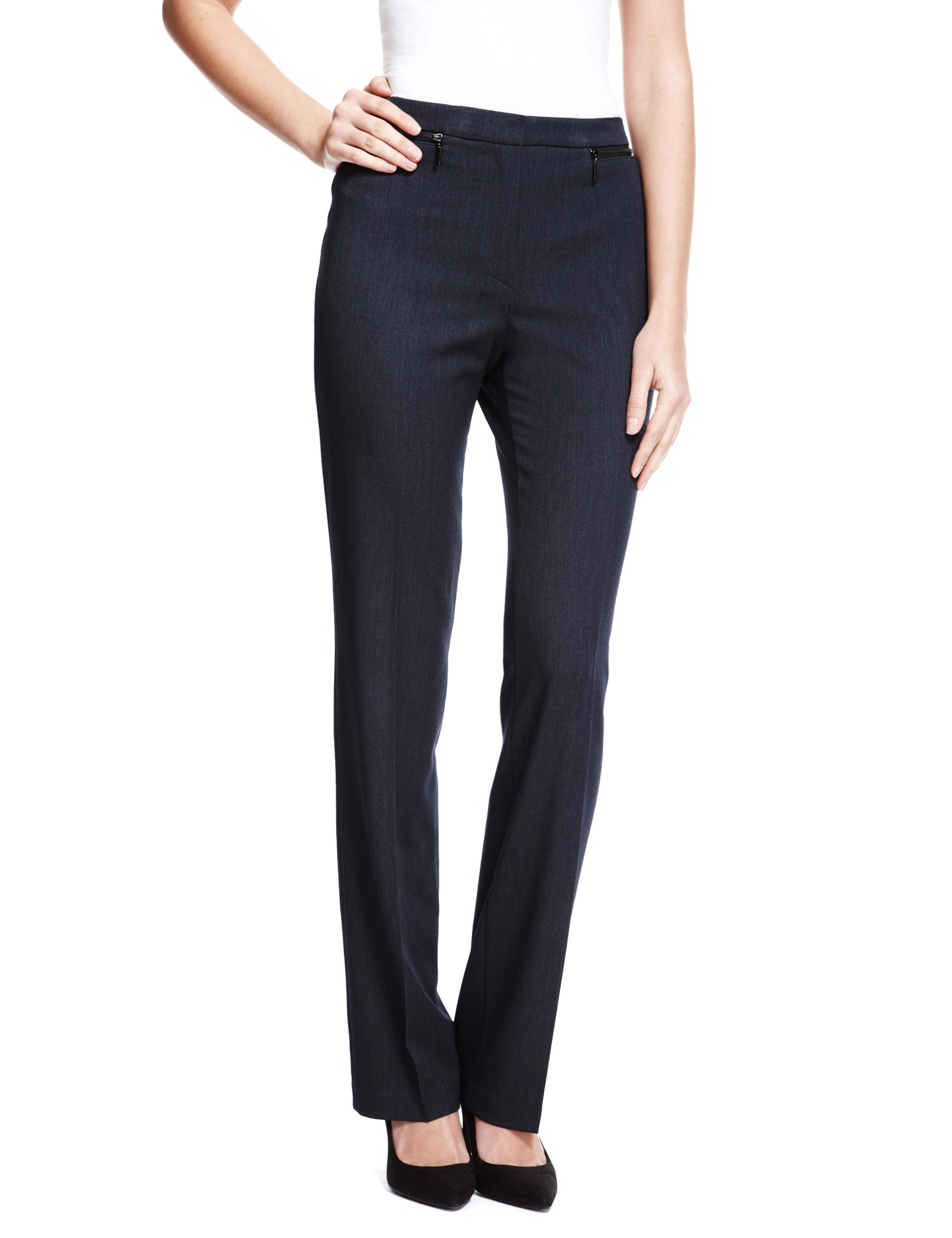 Straight Leg Zipped Trousers 1 of 6