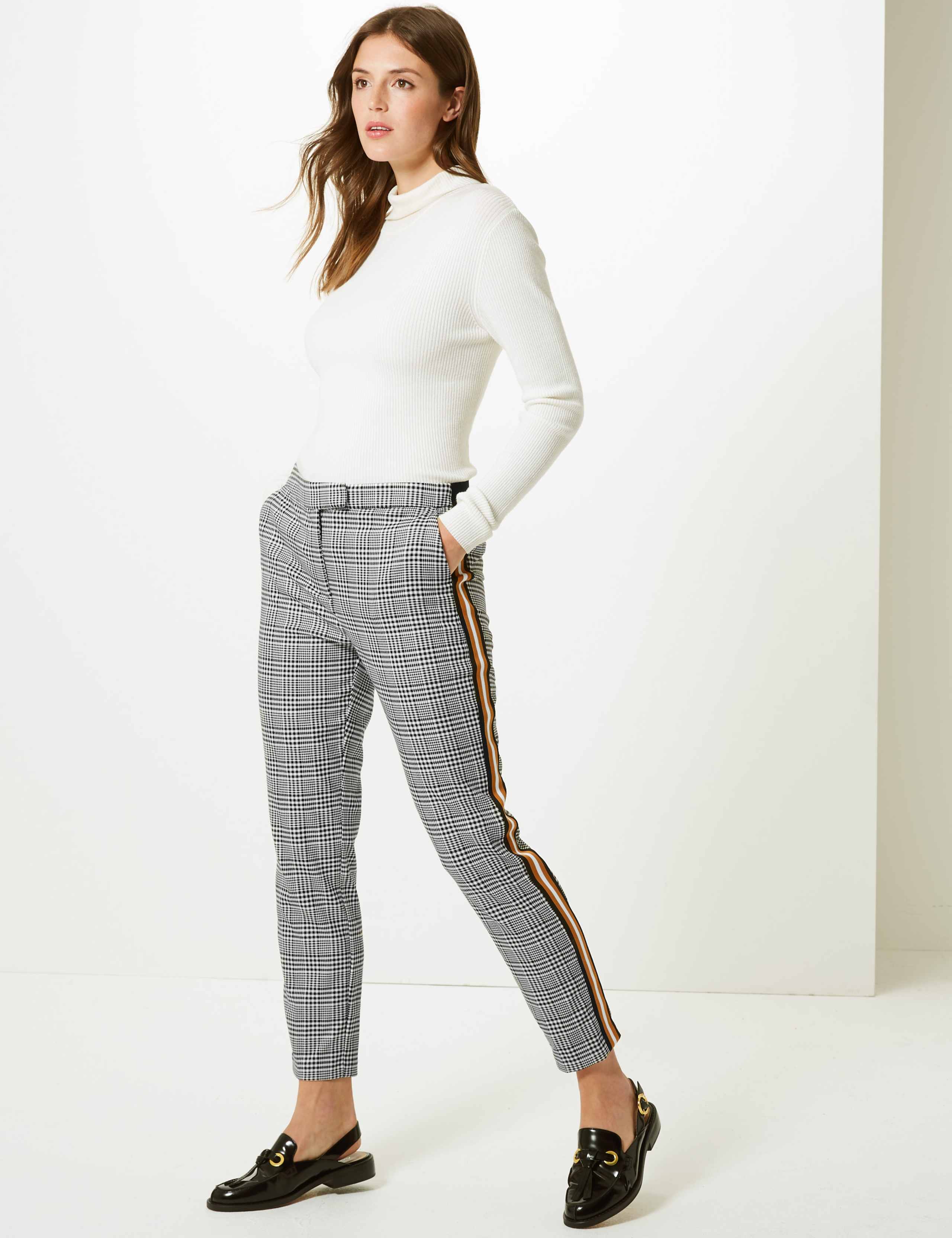 Mia Slim Checked Ankle Grazer Trousers 1 of 5