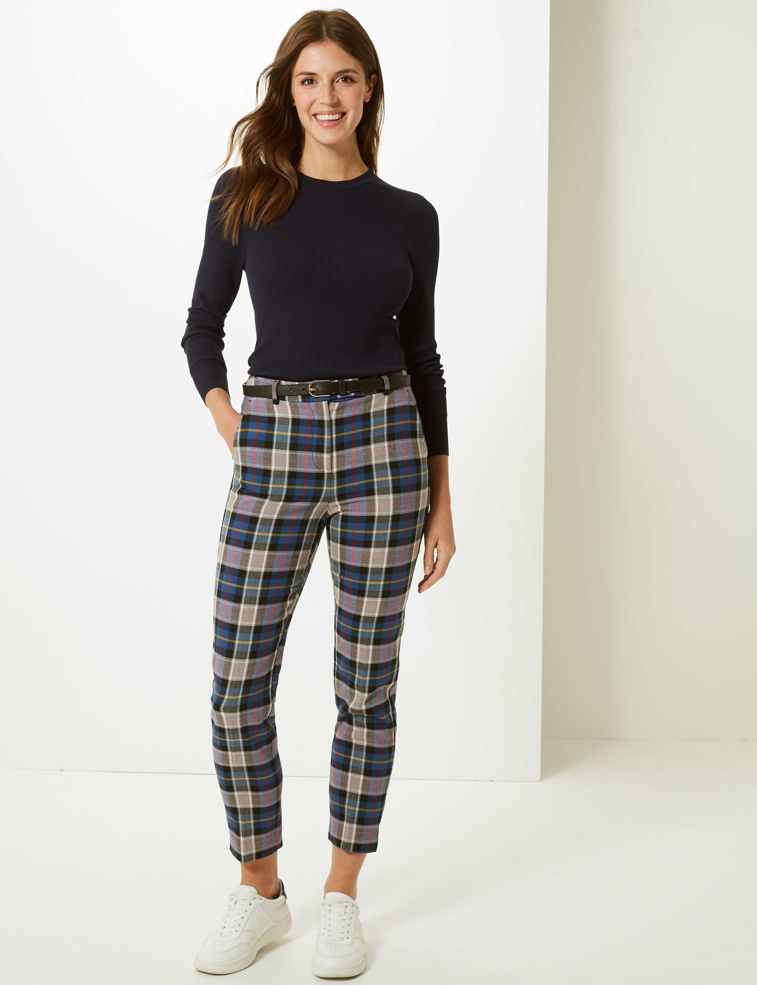 Checked Slim Leg Trousers 1 of 5