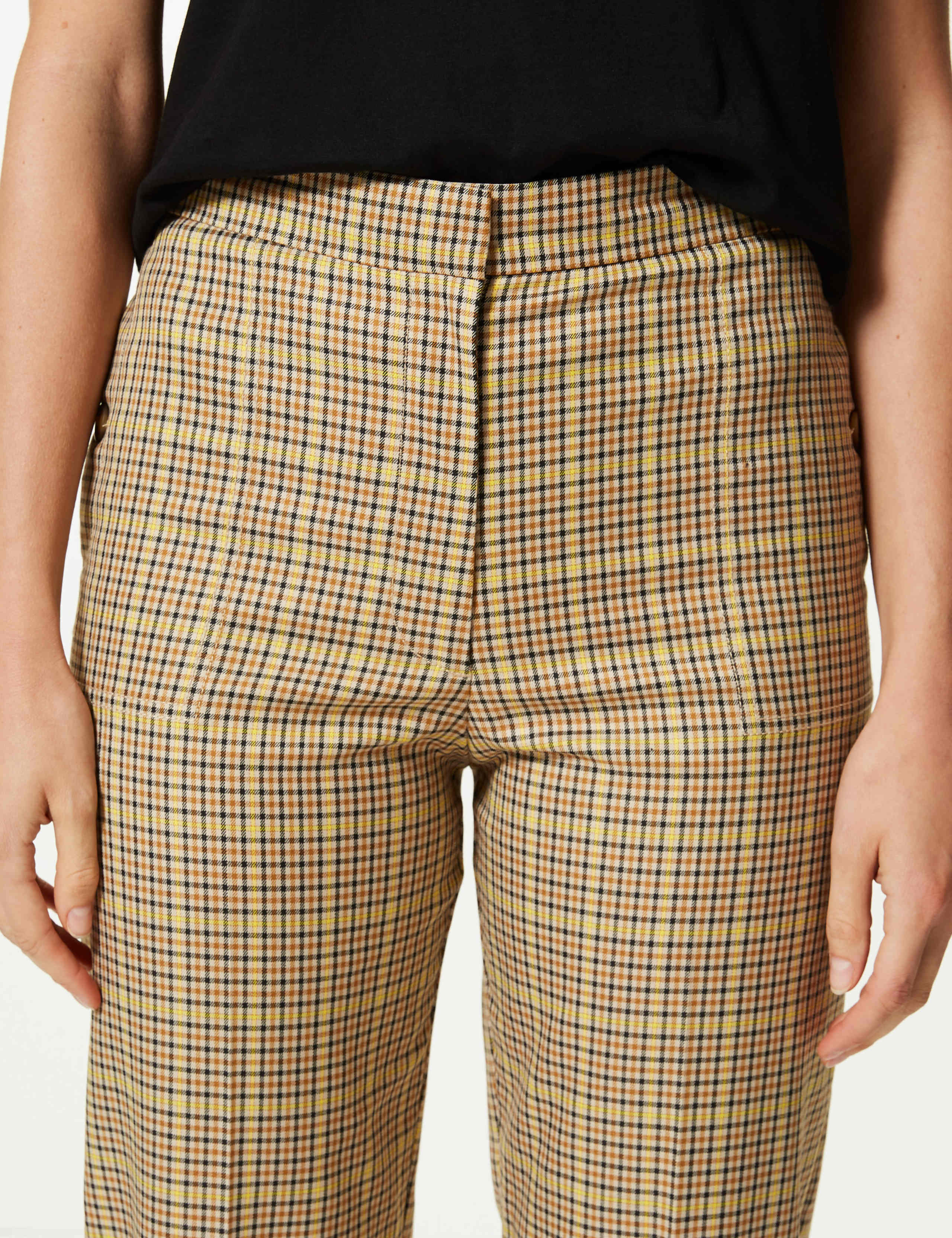 Evie Straight Checked 7/8th Trousers 4 of 5