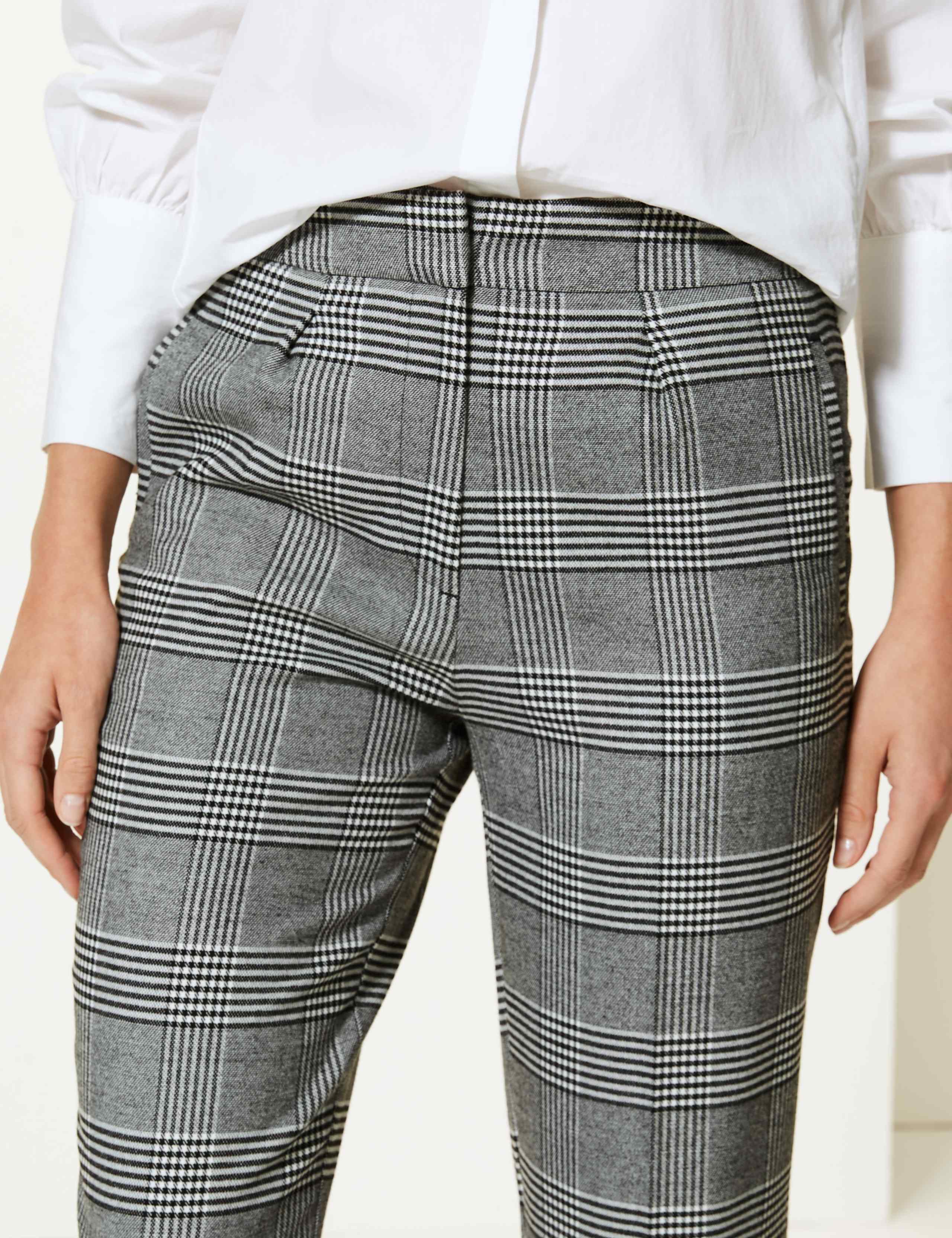 Checked Tapered Leg Ankle Grazer Trousers 3 of 4
