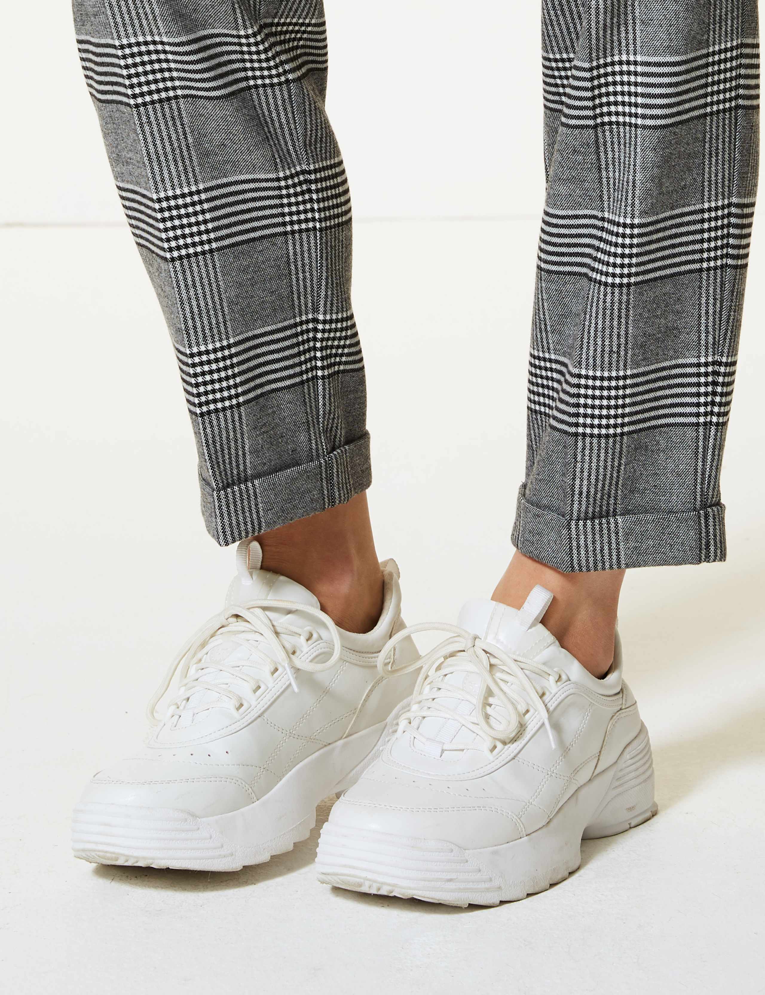 Checked Tapered Leg Ankle Grazer Trousers 4 of 4