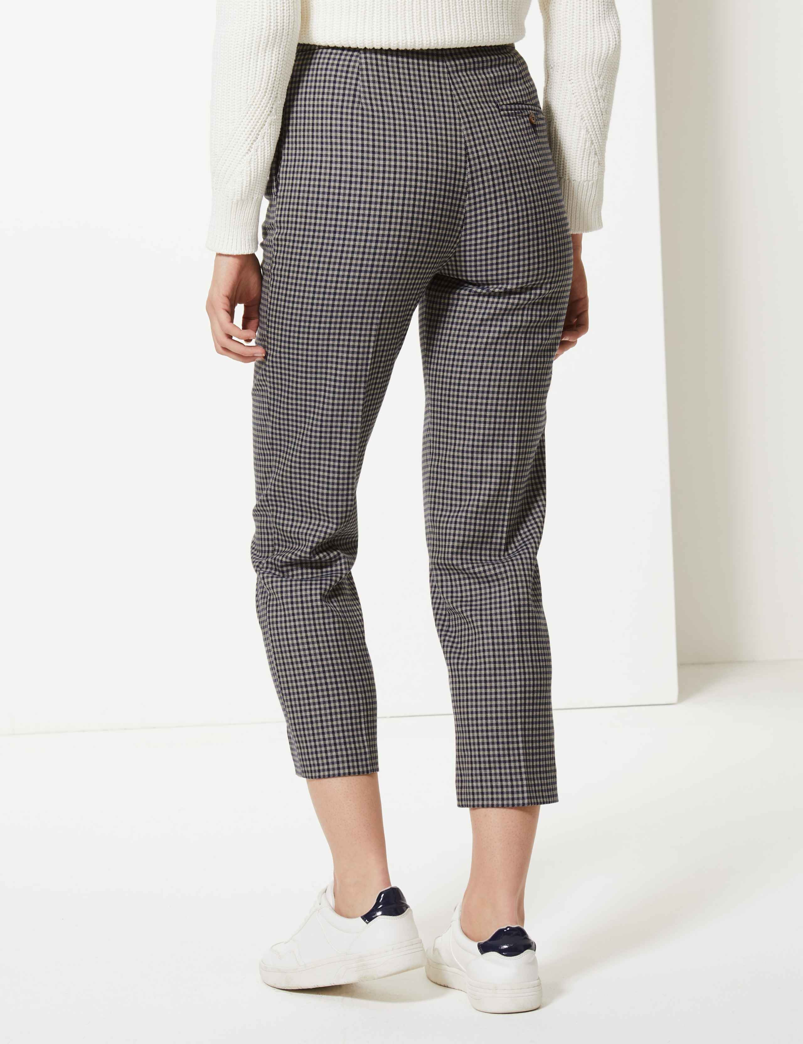 Evie Straight Leg Checked 7/8th Trousers 3 of 5