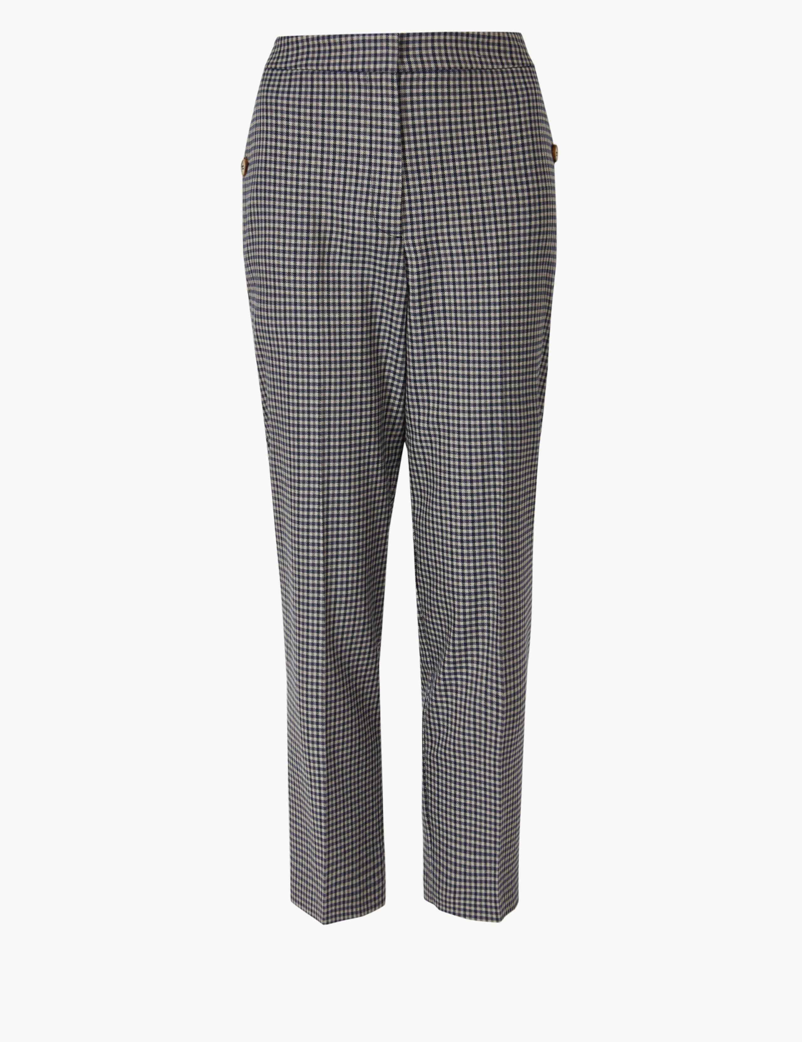 Evie Straight Leg Checked 7/8th Trousers 2 of 5