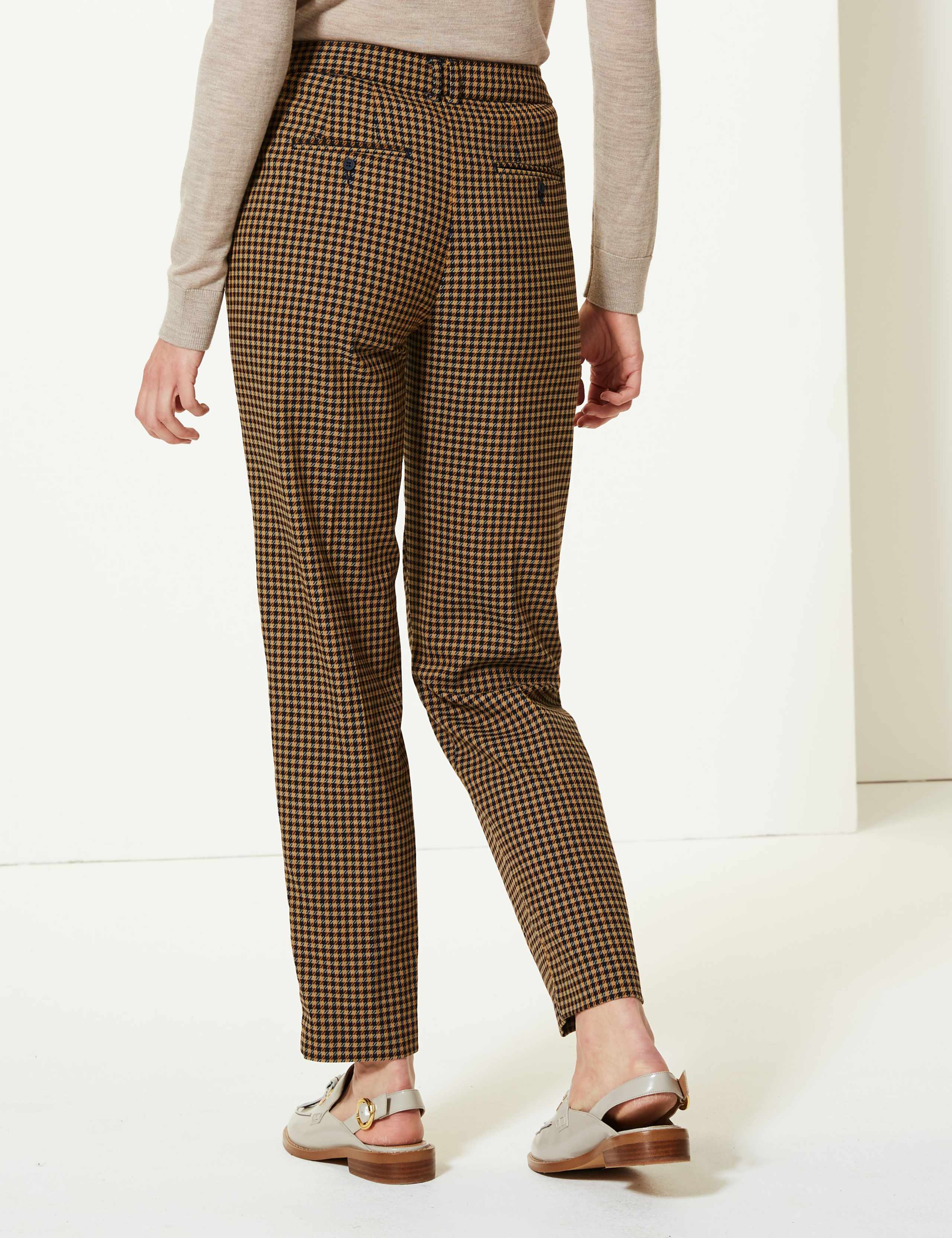 Checked Relaxed Straight Leg Trousers 3 of 5
