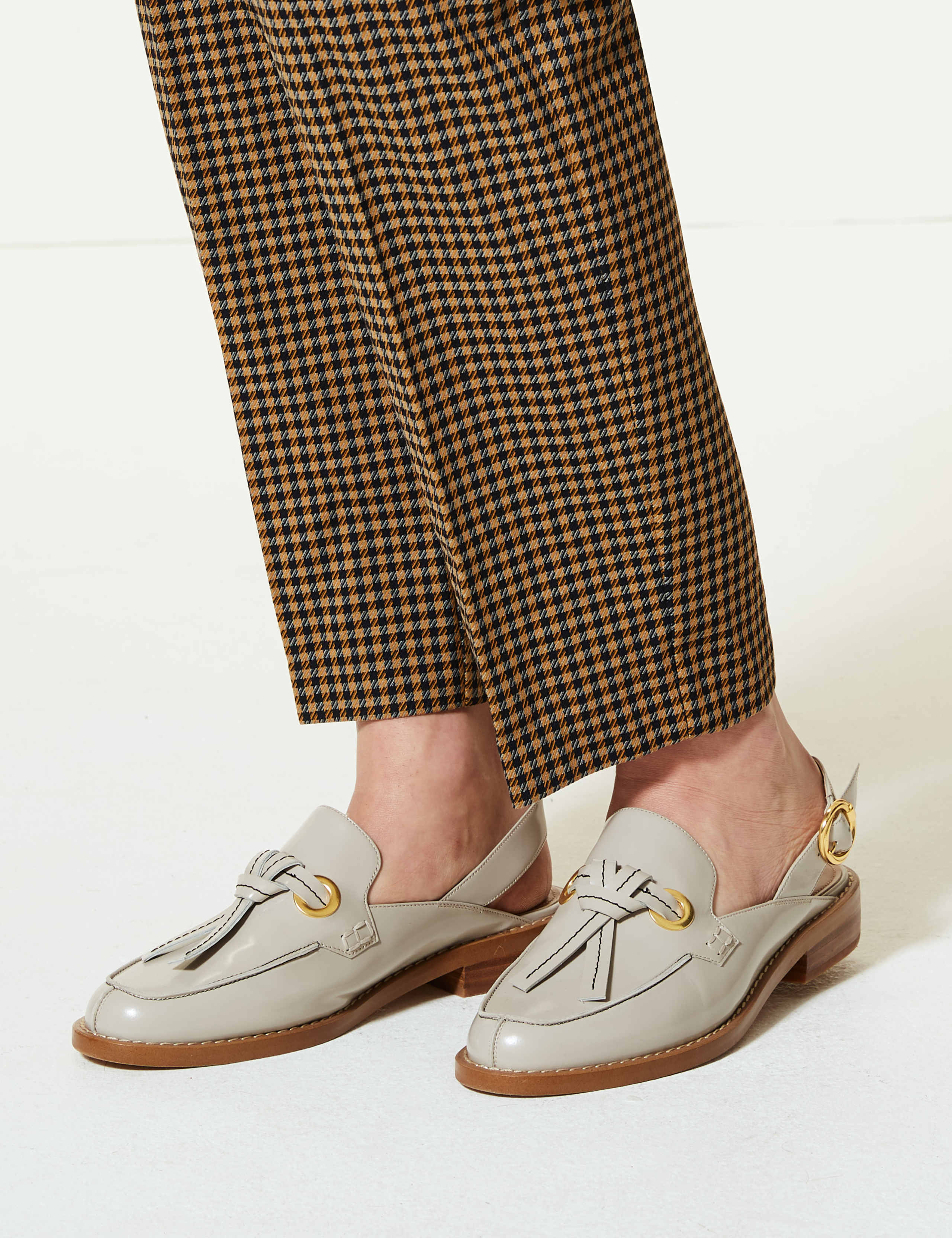 Checked Relaxed Straight Leg Trousers 4 of 5