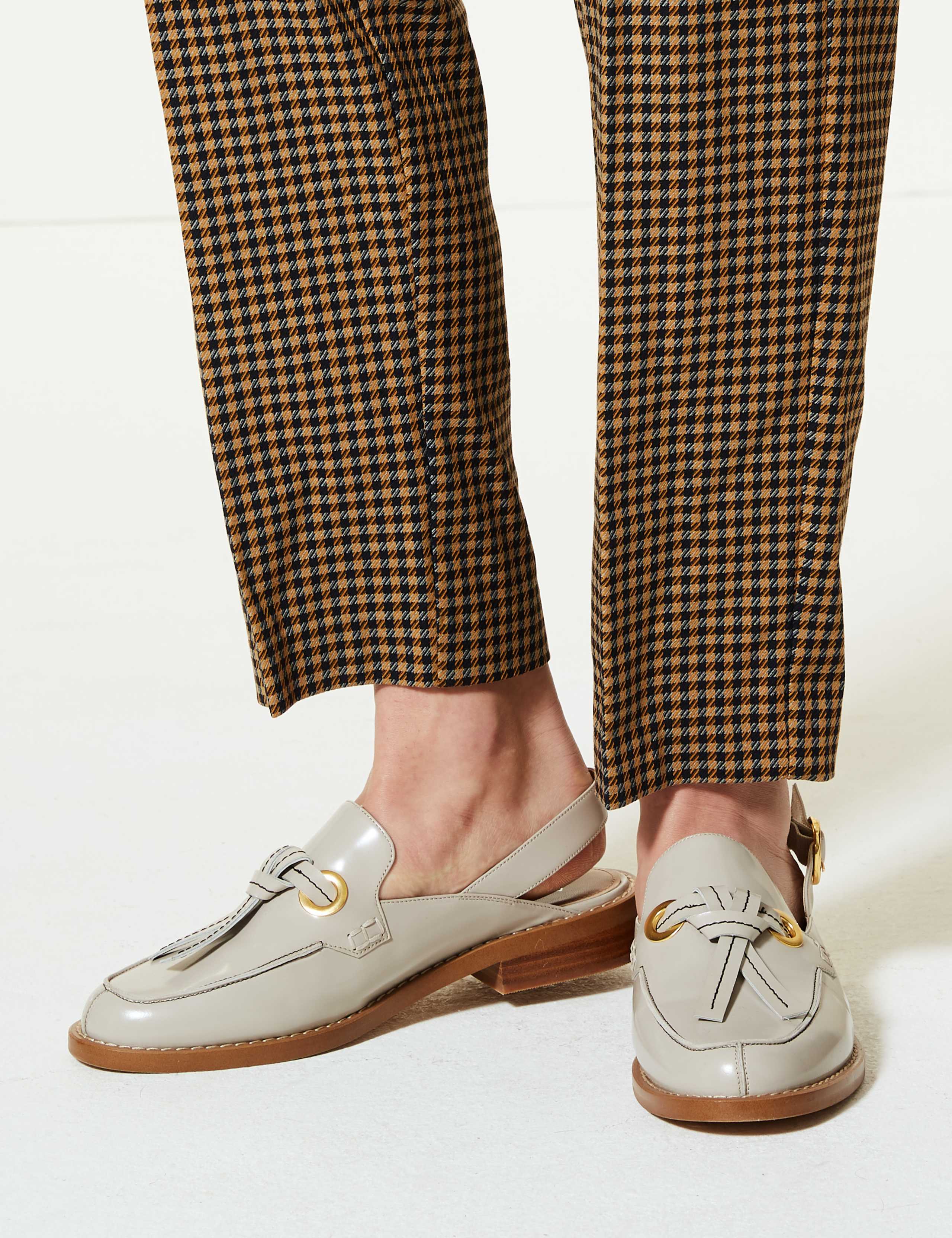 Checked Relaxed Straight Leg Trousers 5 of 5