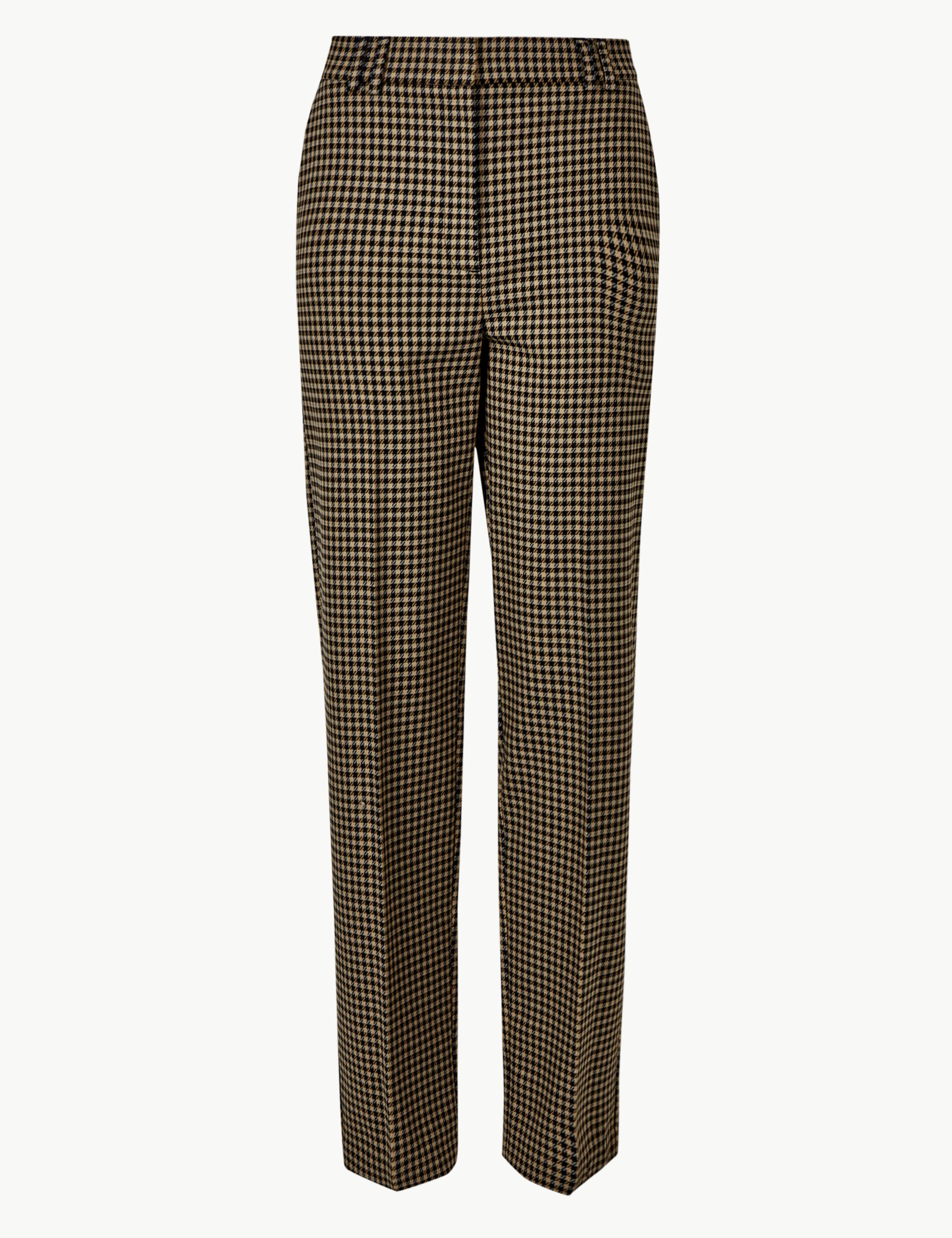 Checked Relaxed Straight Leg Trousers 2 of 5