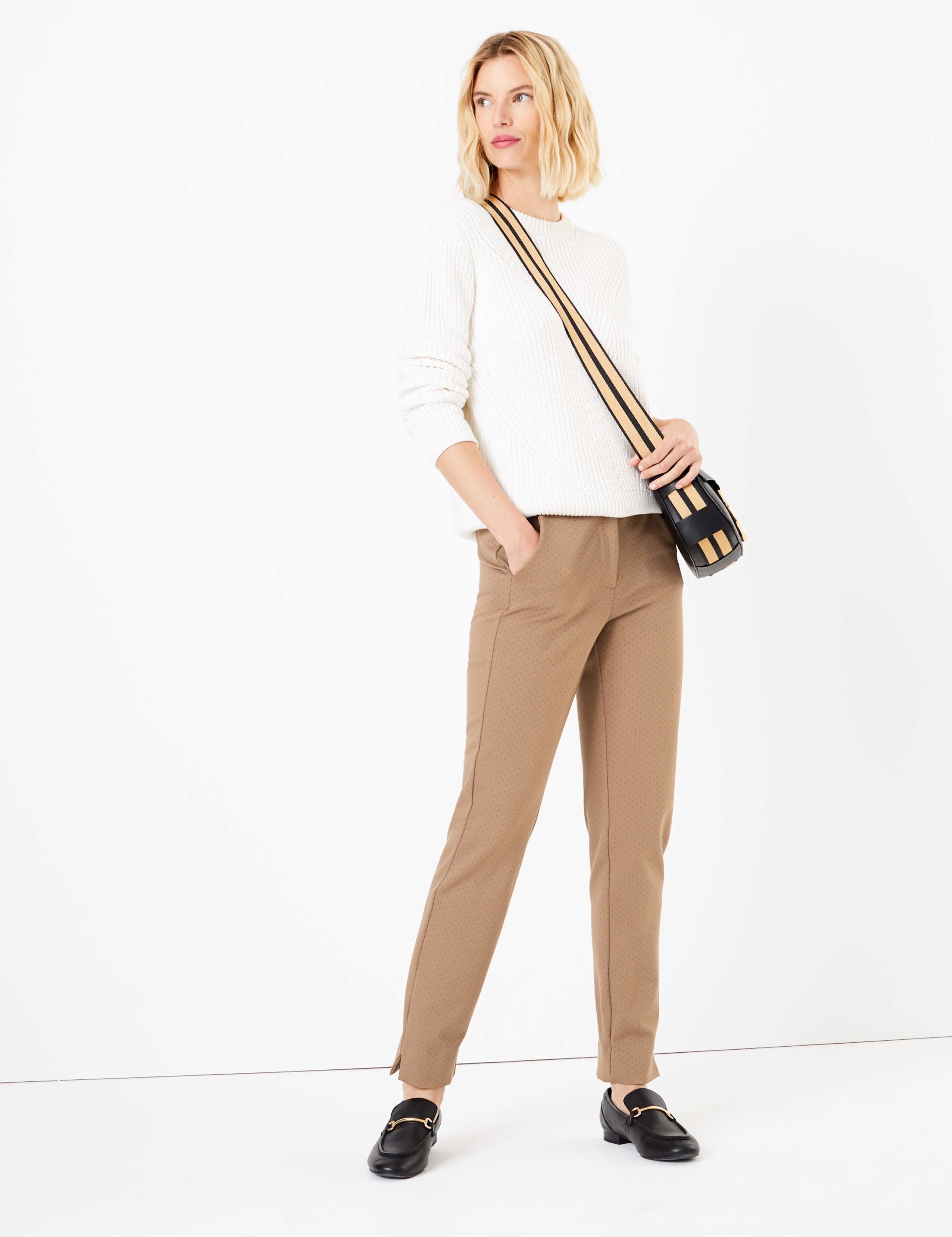 Mia Ponte Polka Dot Ankle Grazer Trousers 1 of 5
