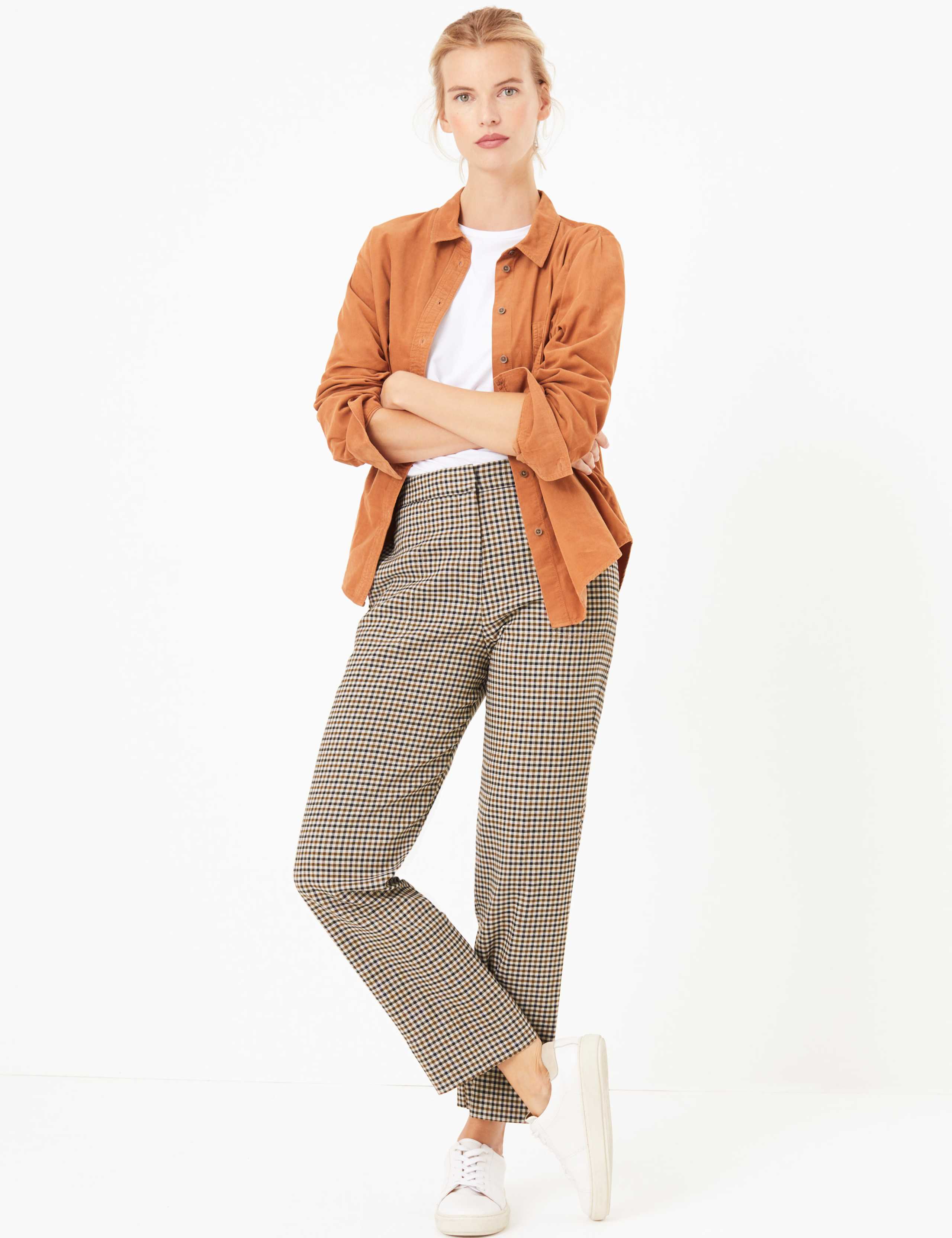Checked Straight Leg 7/8 Trousers 1 of 5