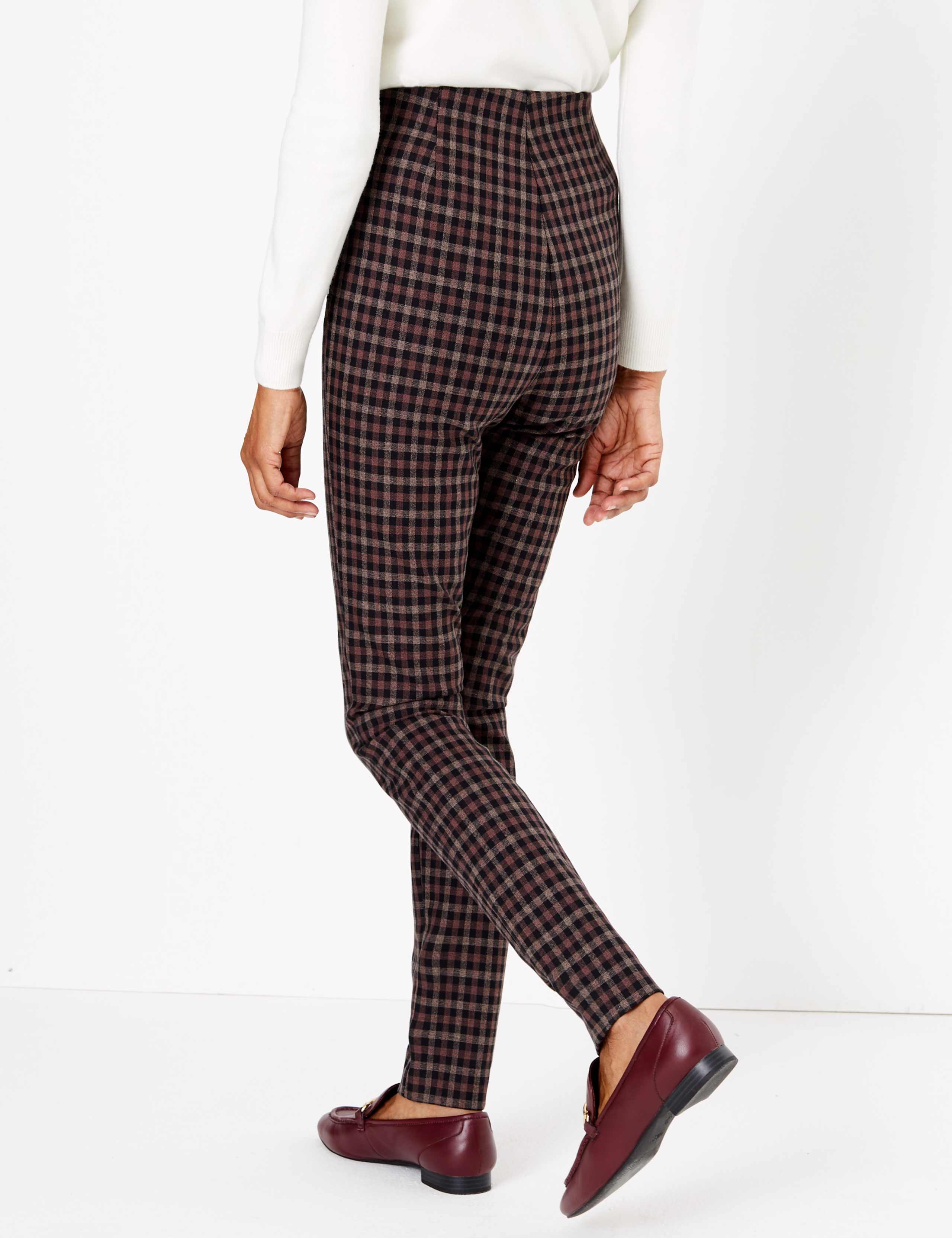 Cotton Checked Skinny Treggings 3 of 5