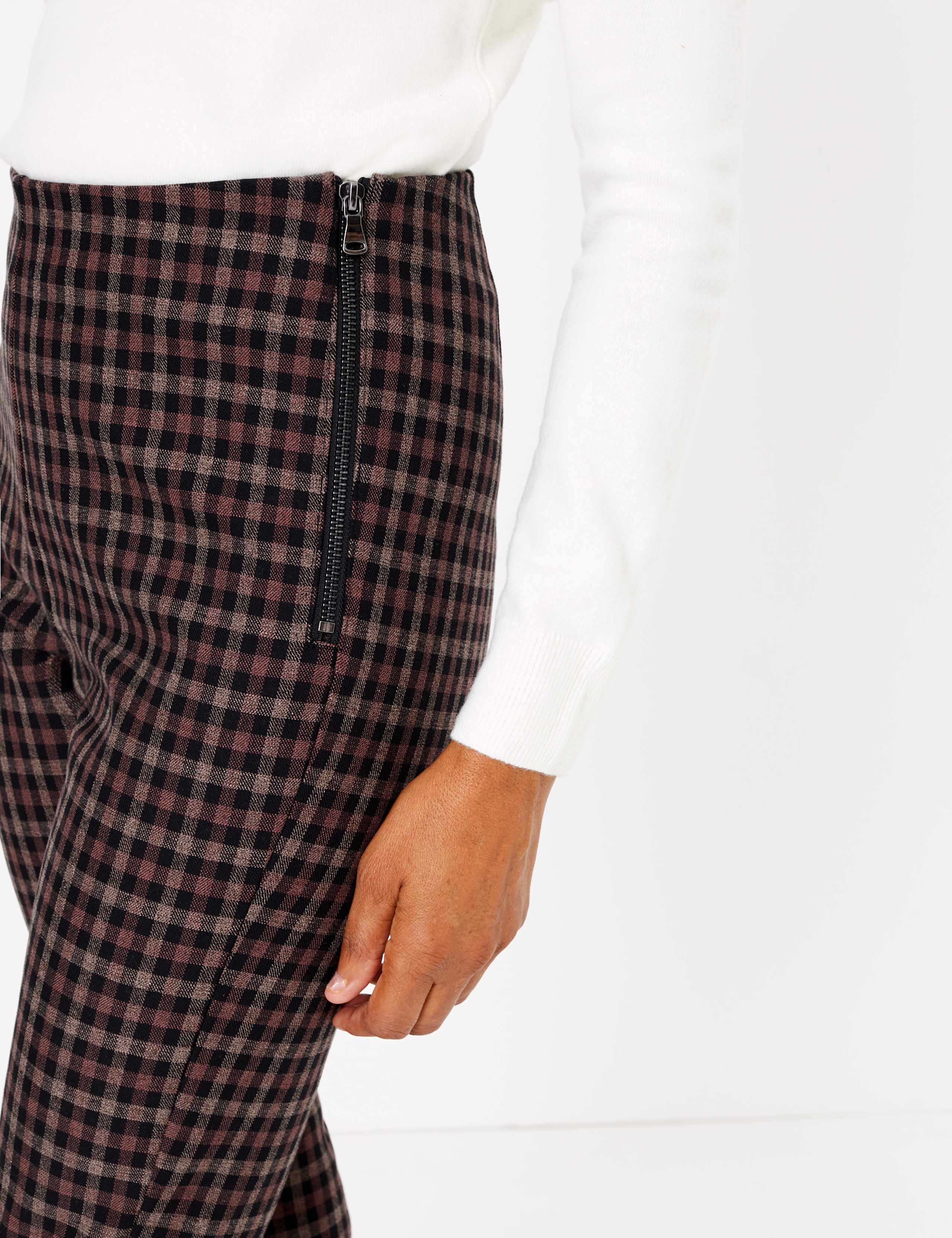 Cotton Checked Skinny Treggings 4 of 5