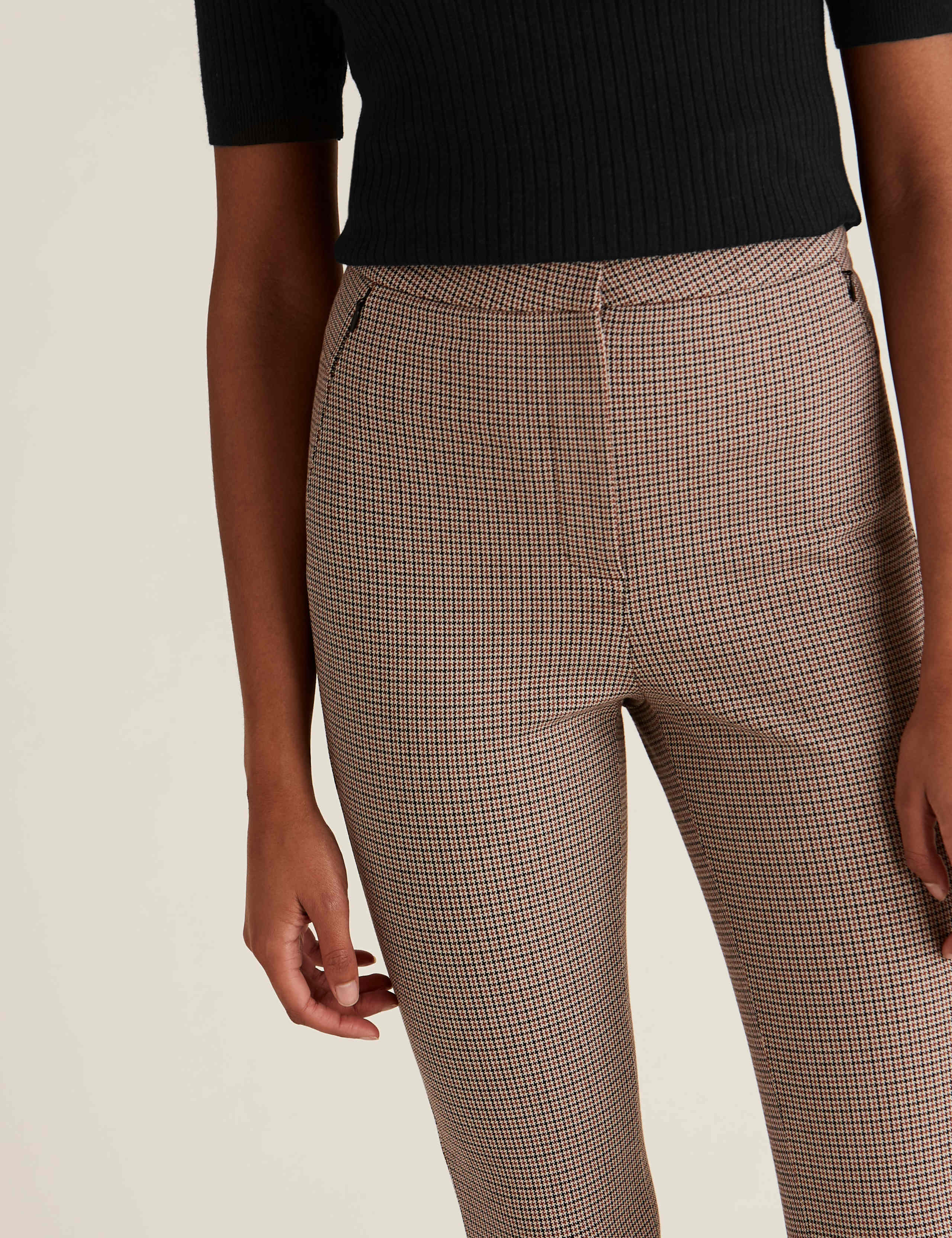 Cotton Checked Skinny Ankle Grazer Trousers 2 of 4
