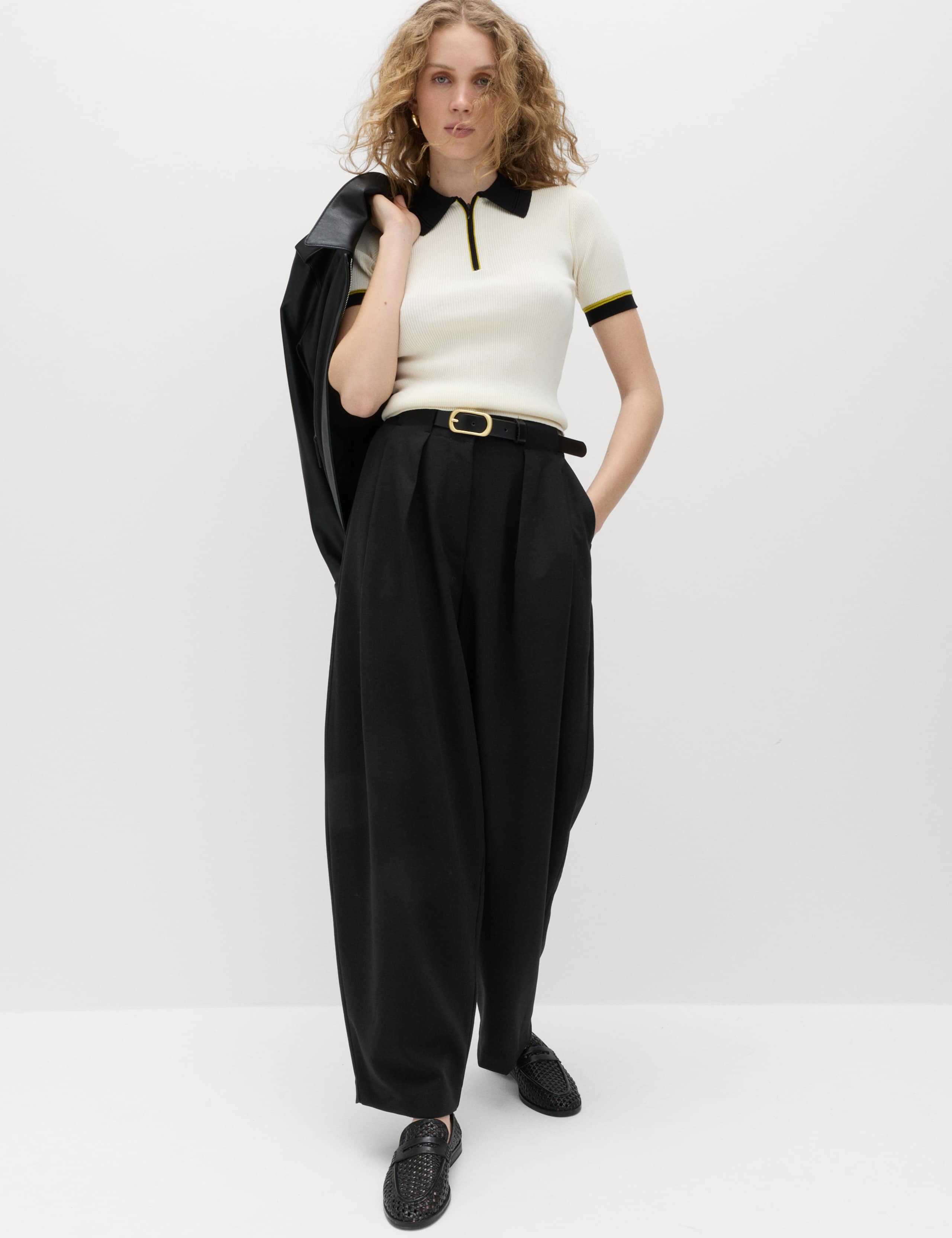 Horseshoe Pleat Front Tapered Trousers 1 of 5