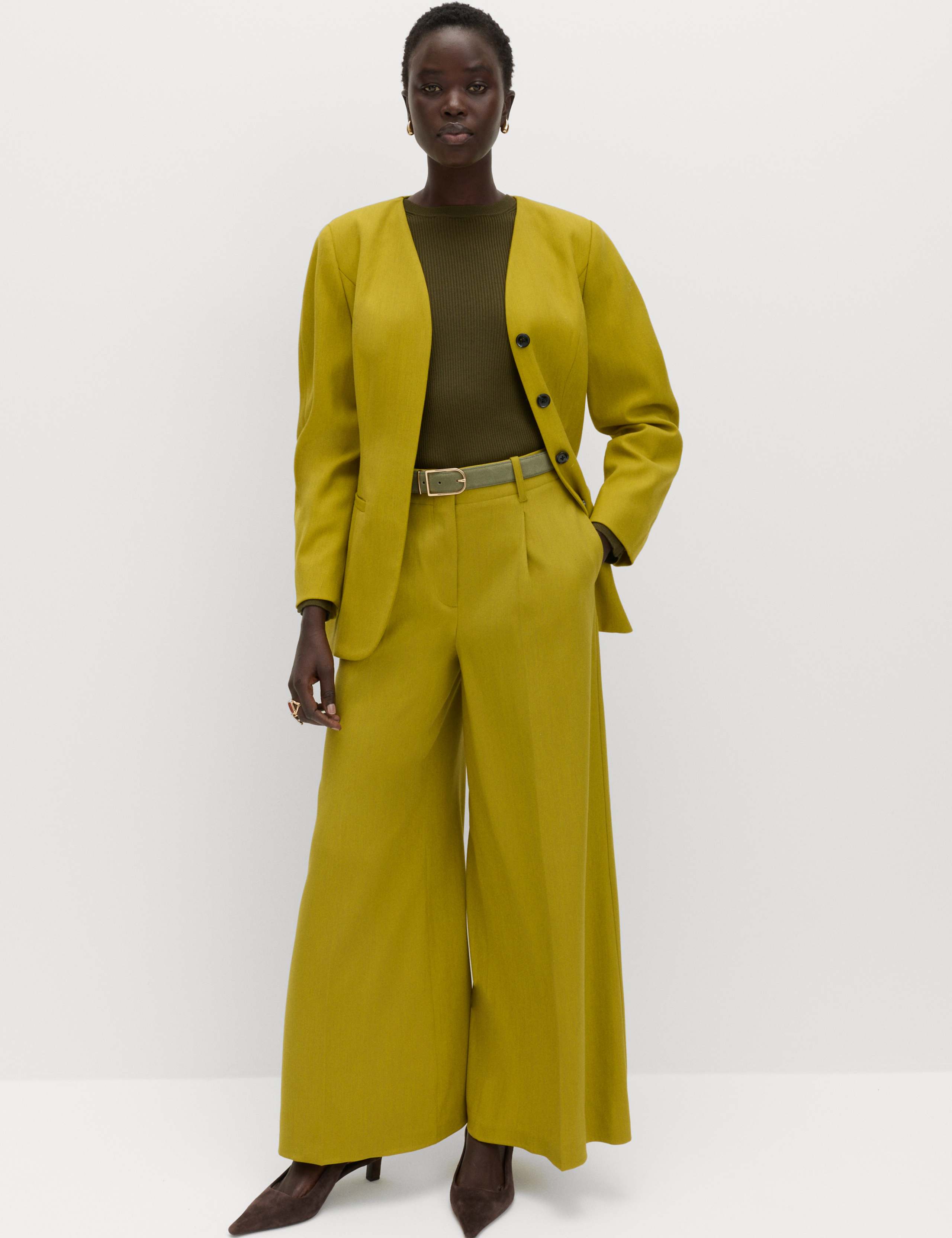 Pleat Front Wide Leg Trousers 3 of 5