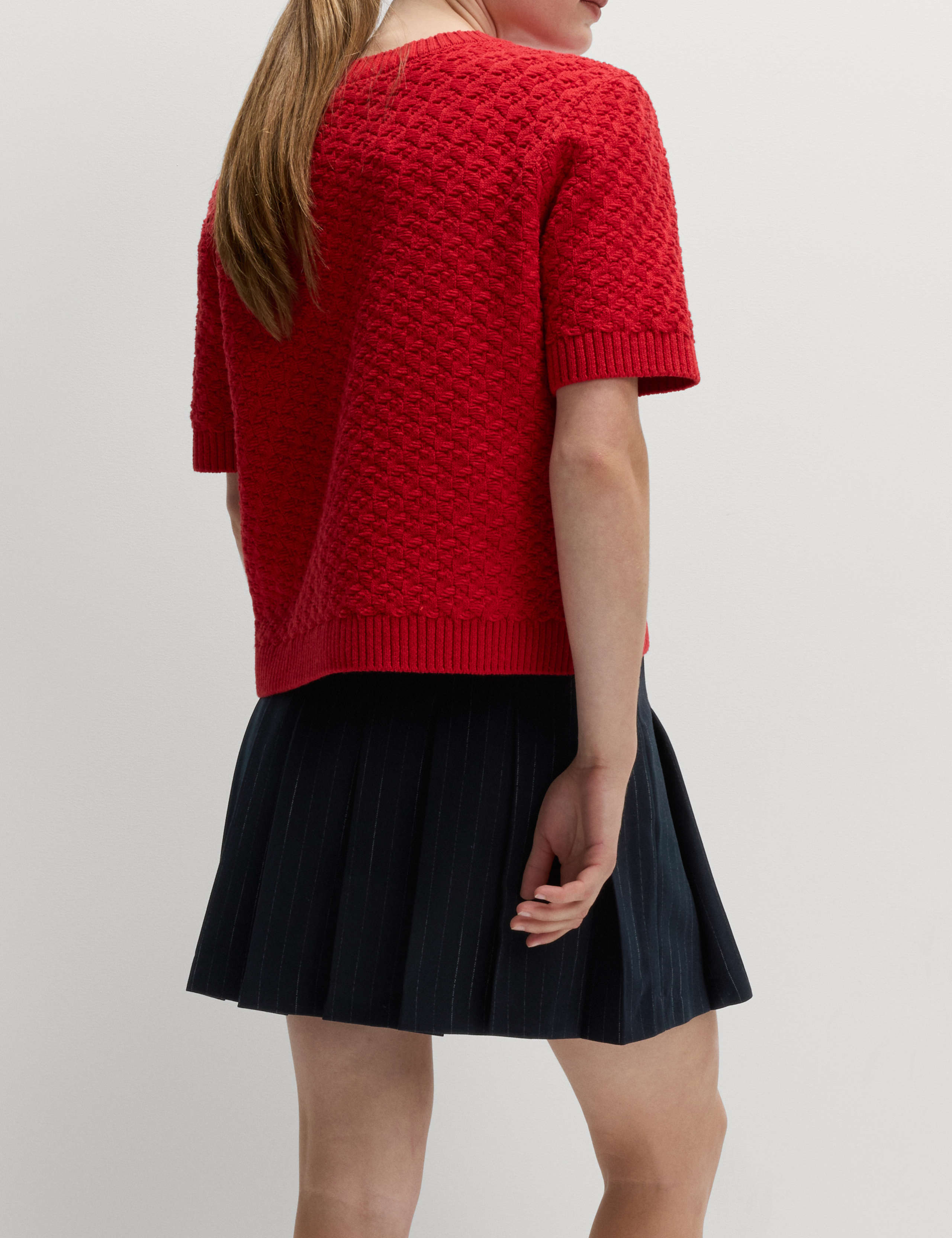 Pinstripe Pleated Mini Skirt 4 of 6