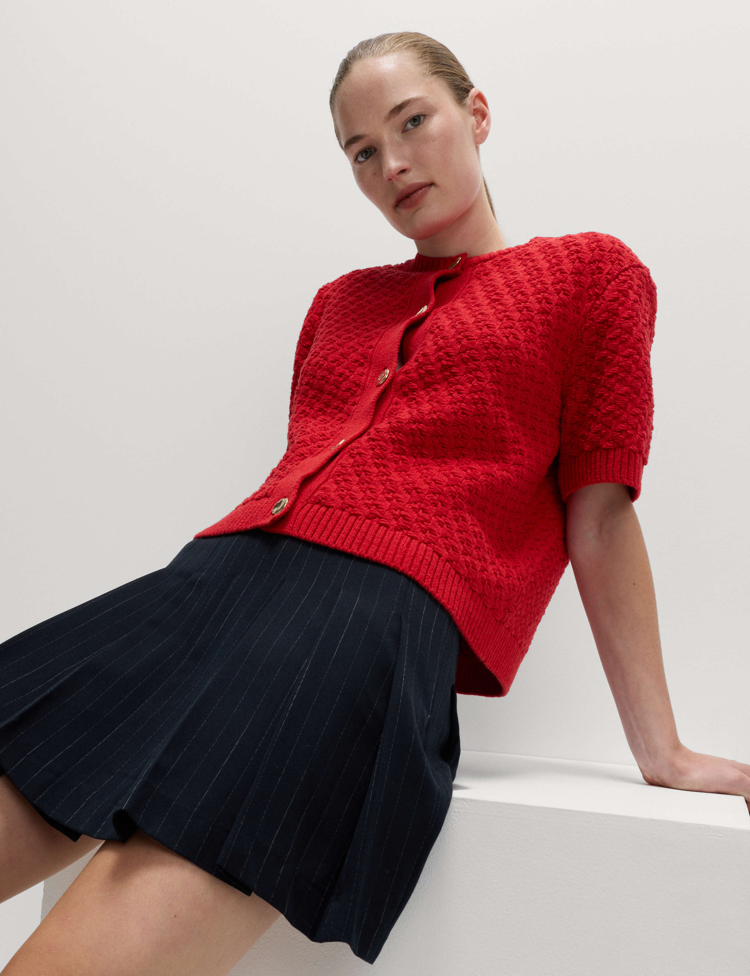 Pinstripe Pleated Mini Skirt 5 of 6
