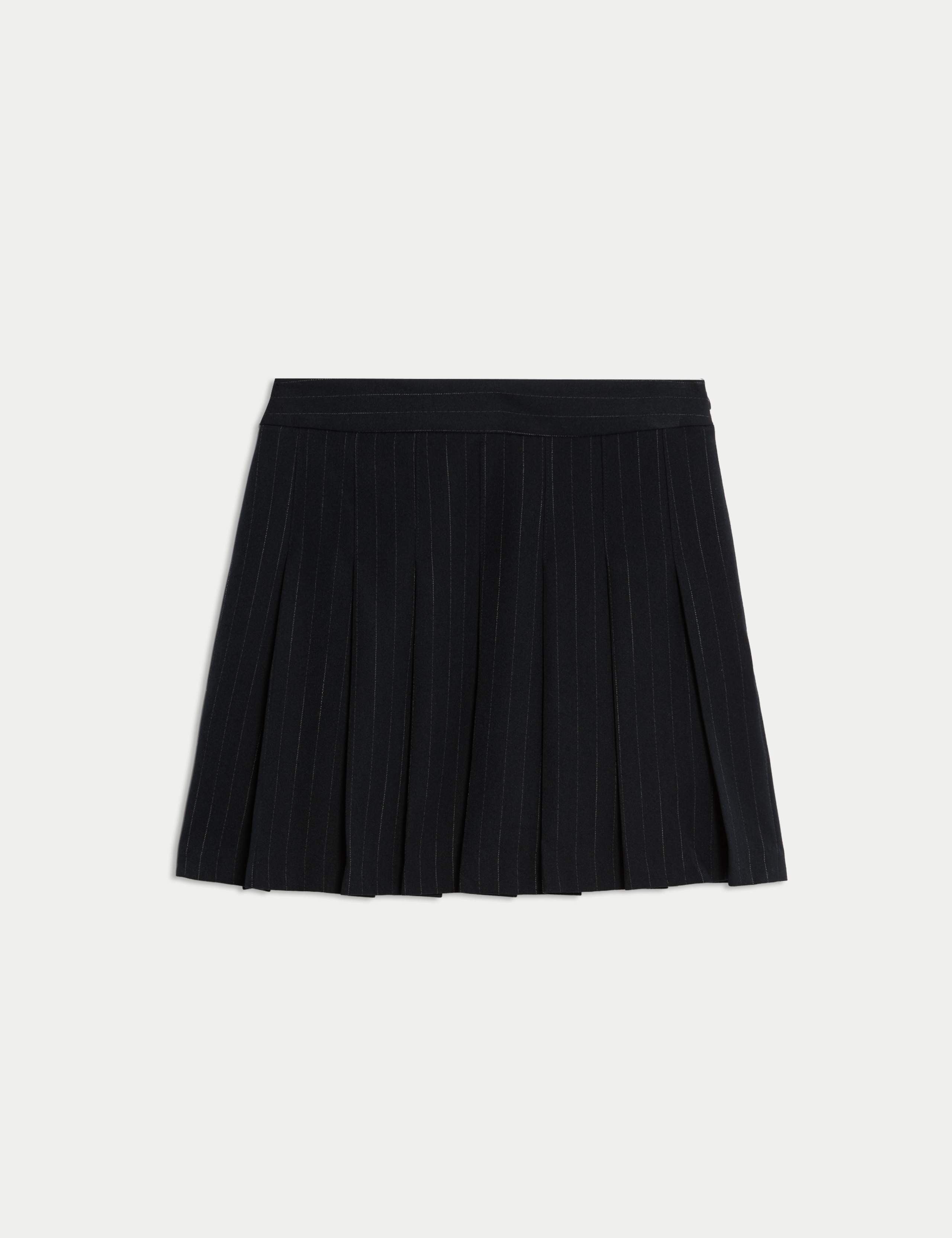 Pinstripe Pleated Mini Skirt 2 of 6