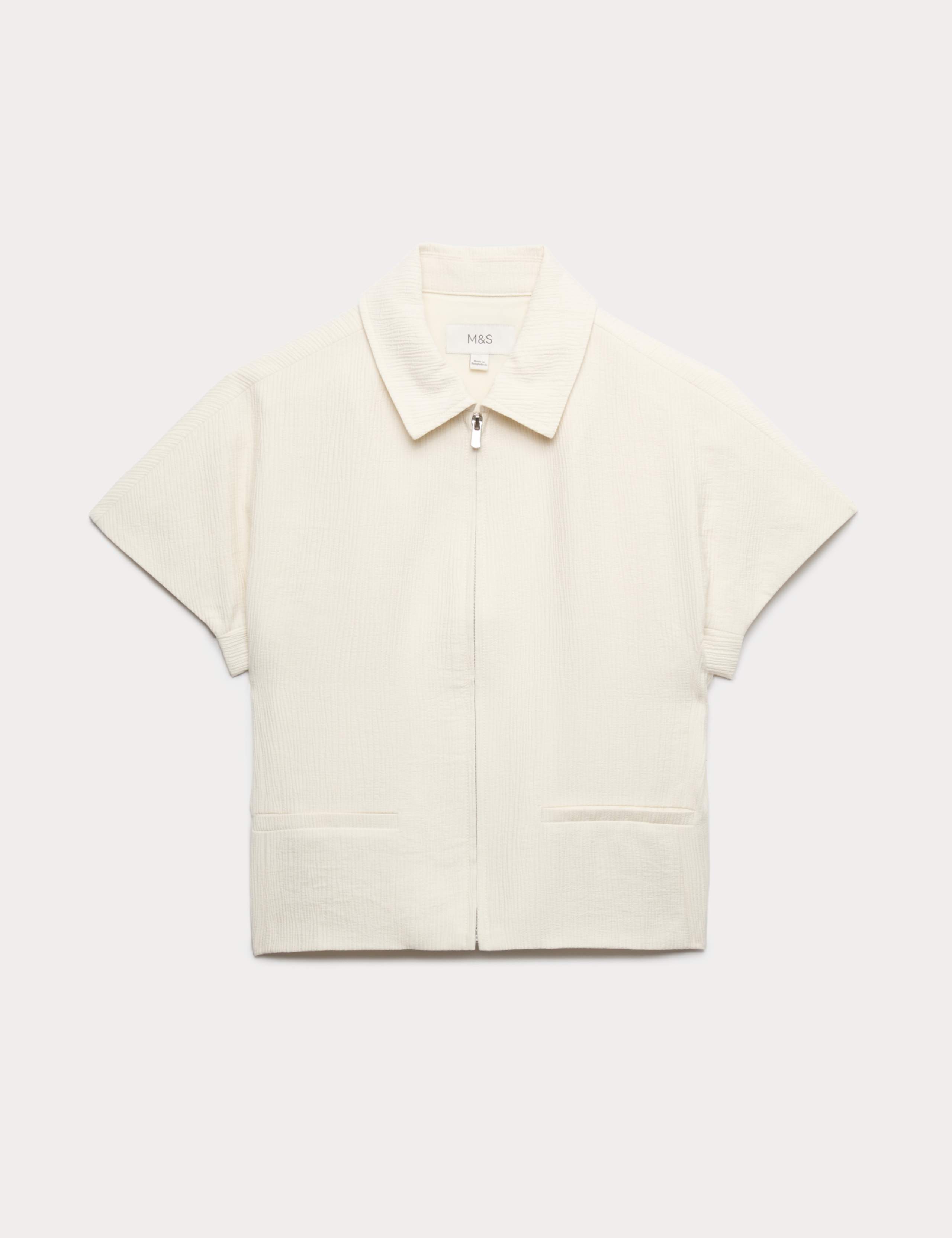 Textured Short Sleeve Zip Through Jacket 2 of 6