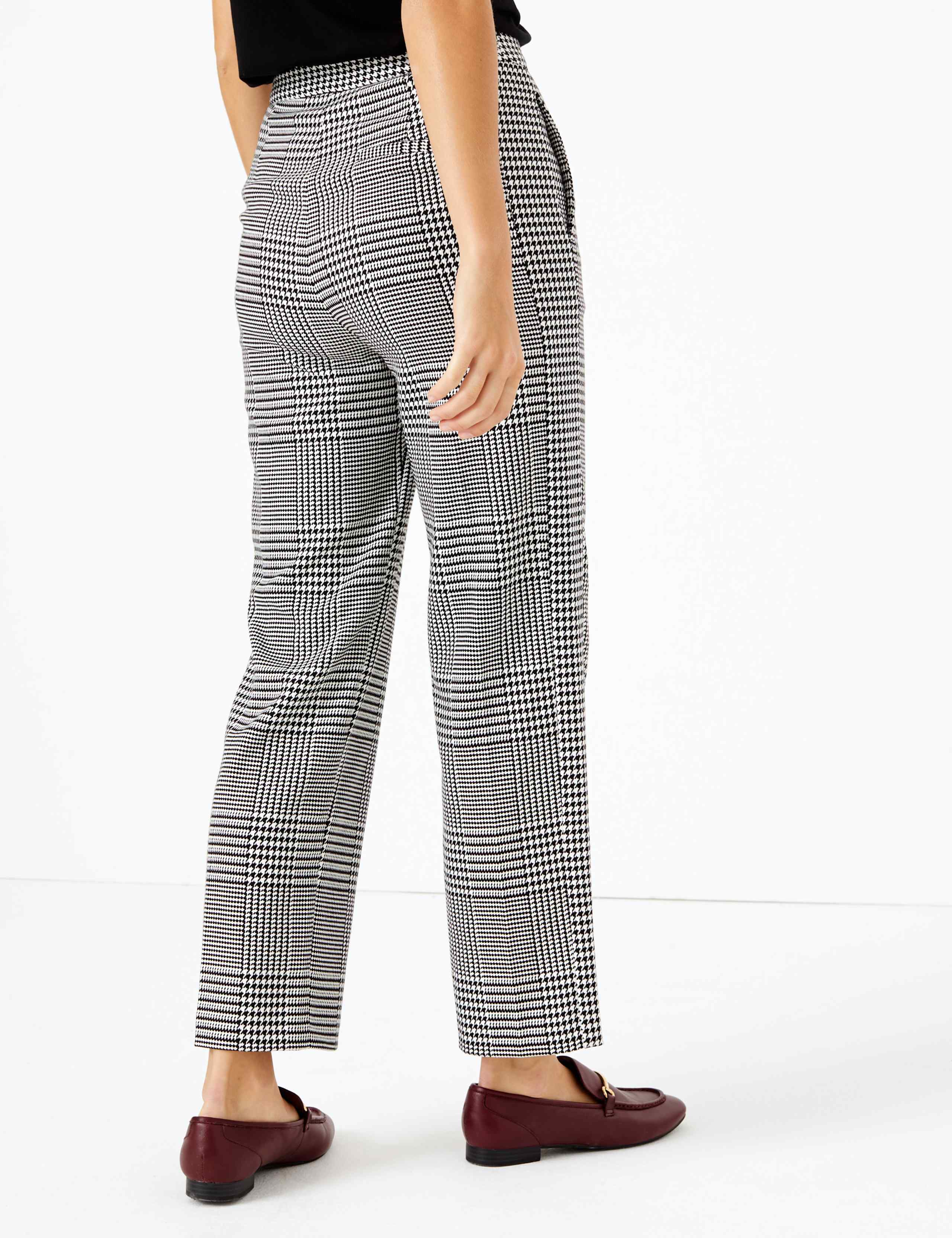 Evie Dogtooth Straight Leg 7/8th Trousers 4 of 5