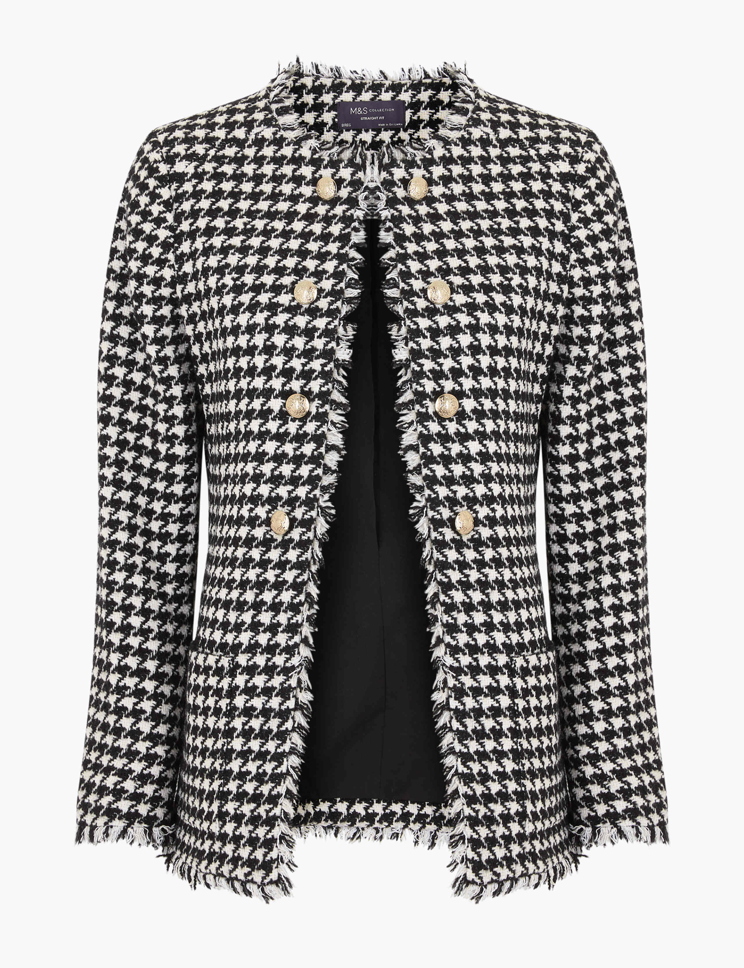 Tweed Straight Dogtooth Longline Blazer 2 of 5