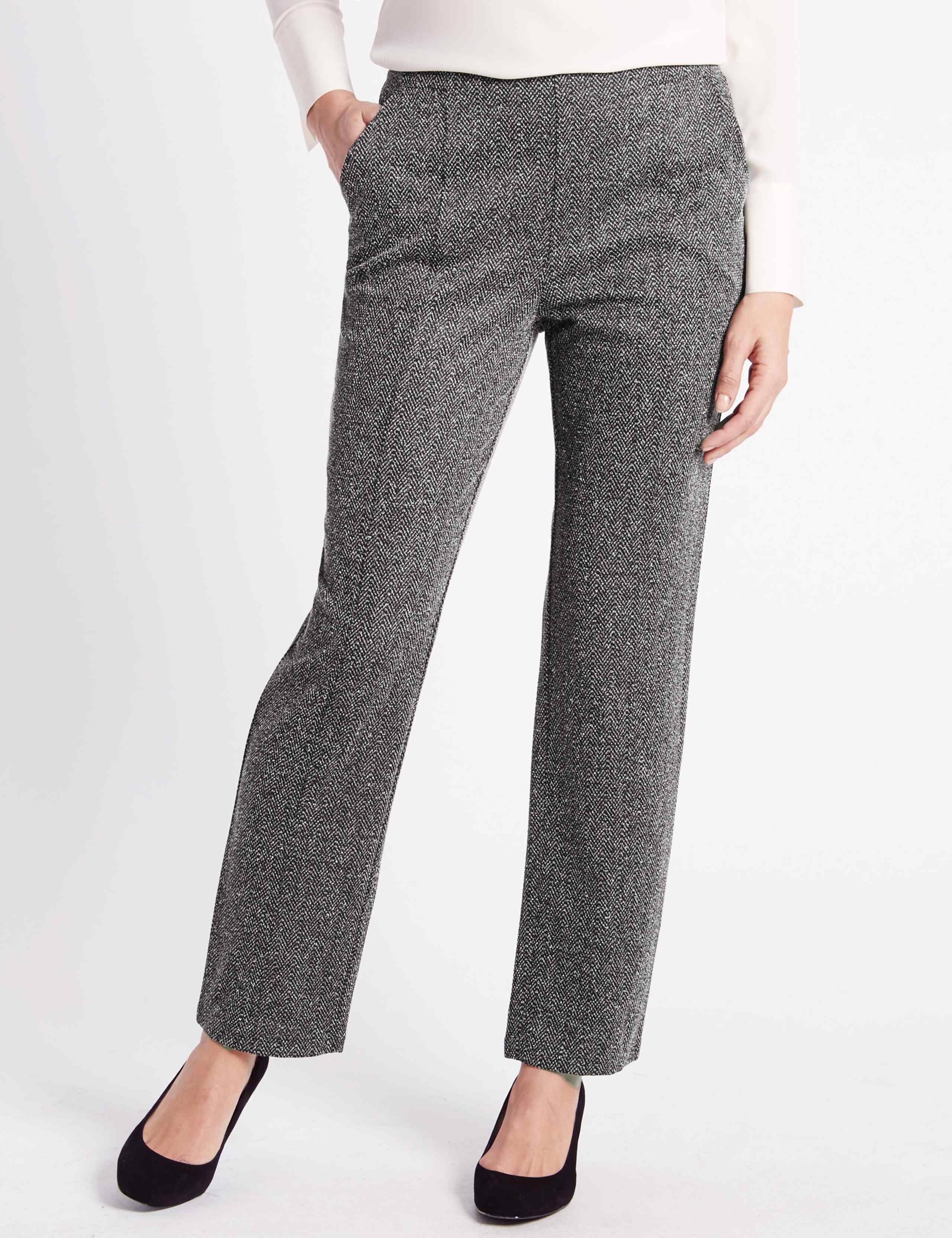 Straight Leg Textured Ankle Trousers 3 of 6