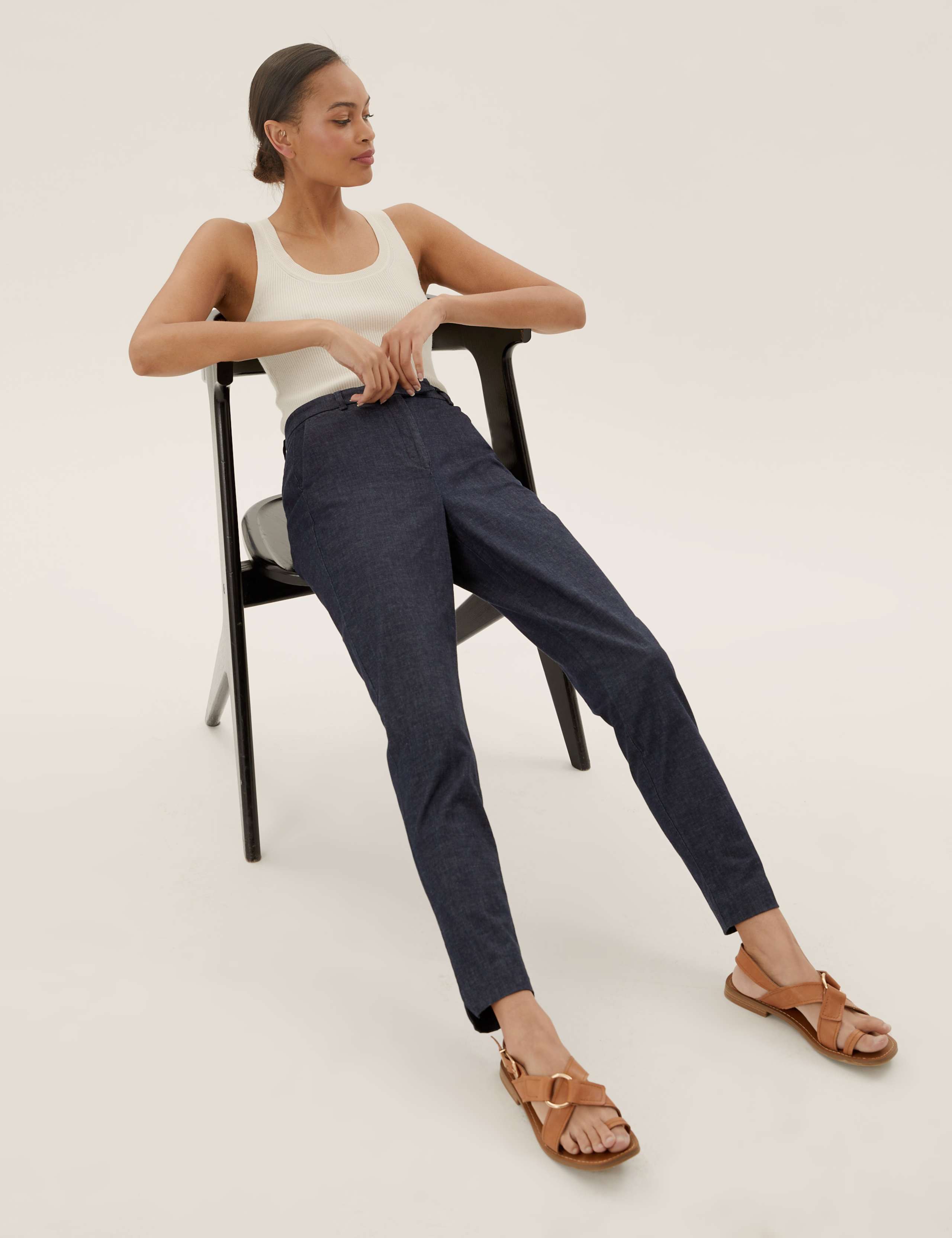 Denim Slim Fit Ankle Grazer Trousers 1 of 6