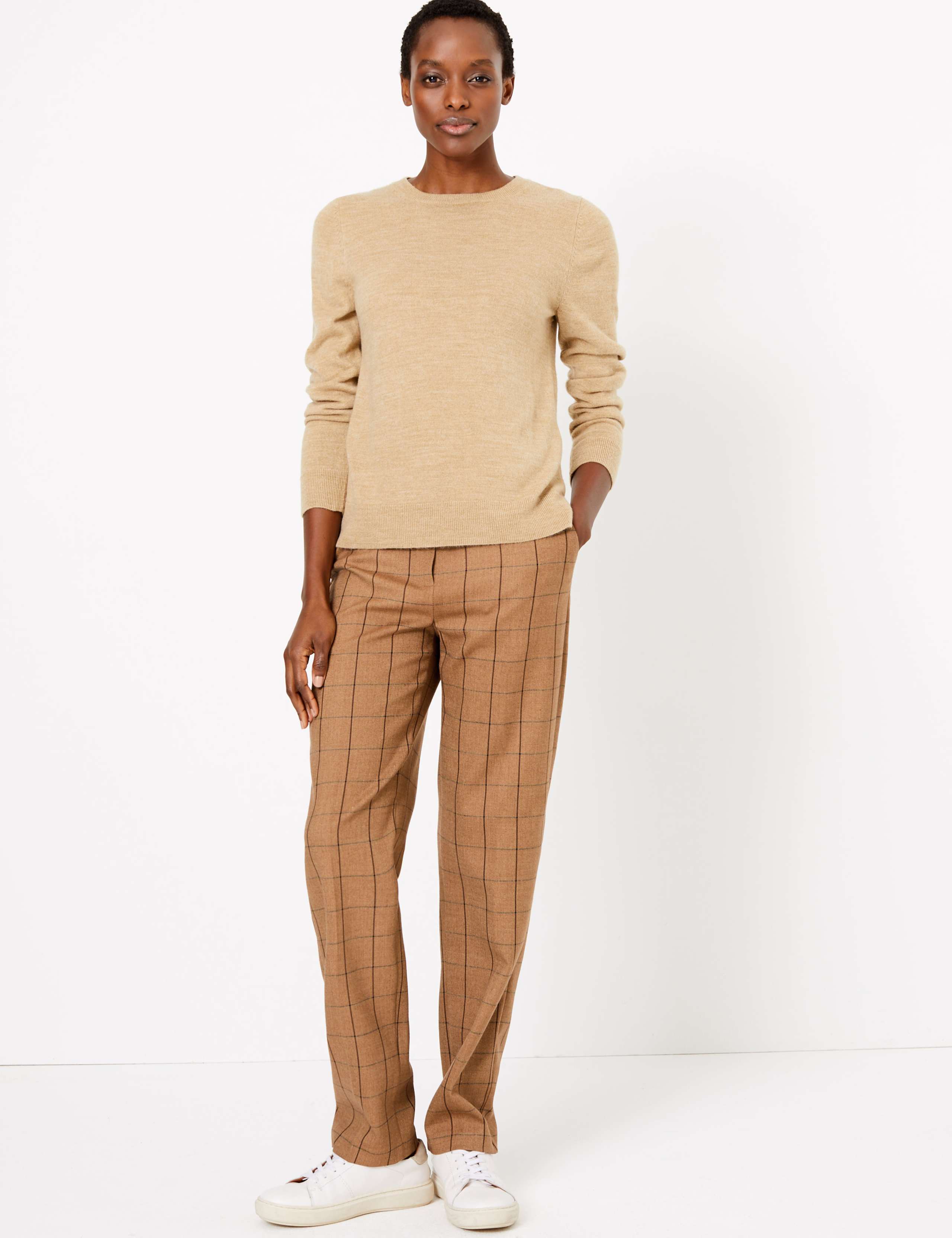 Freya Relaxed Straight Checked Trousers 1 of 5
