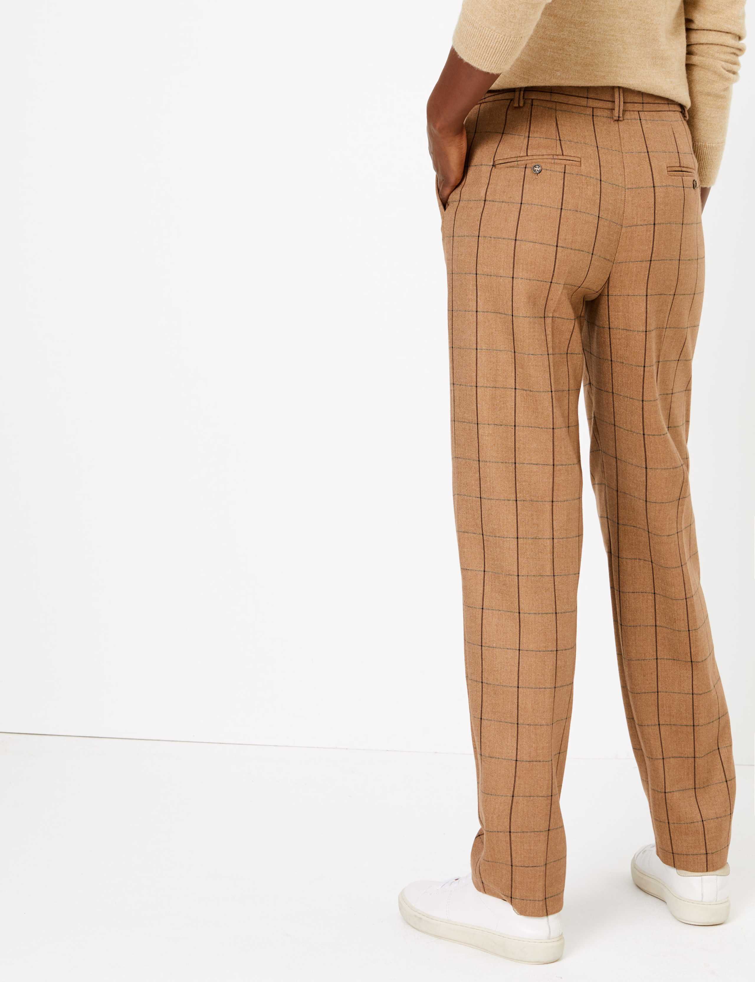Ribbon check mini pants brown M andmary ANDMARY】Ribbon check mini