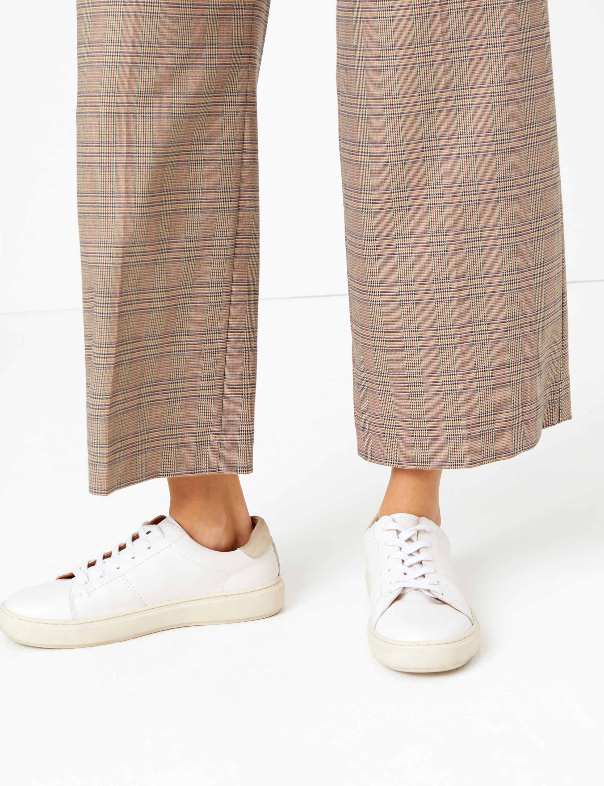 Checked Wide Leg 7/8th Trousers 5 of 5