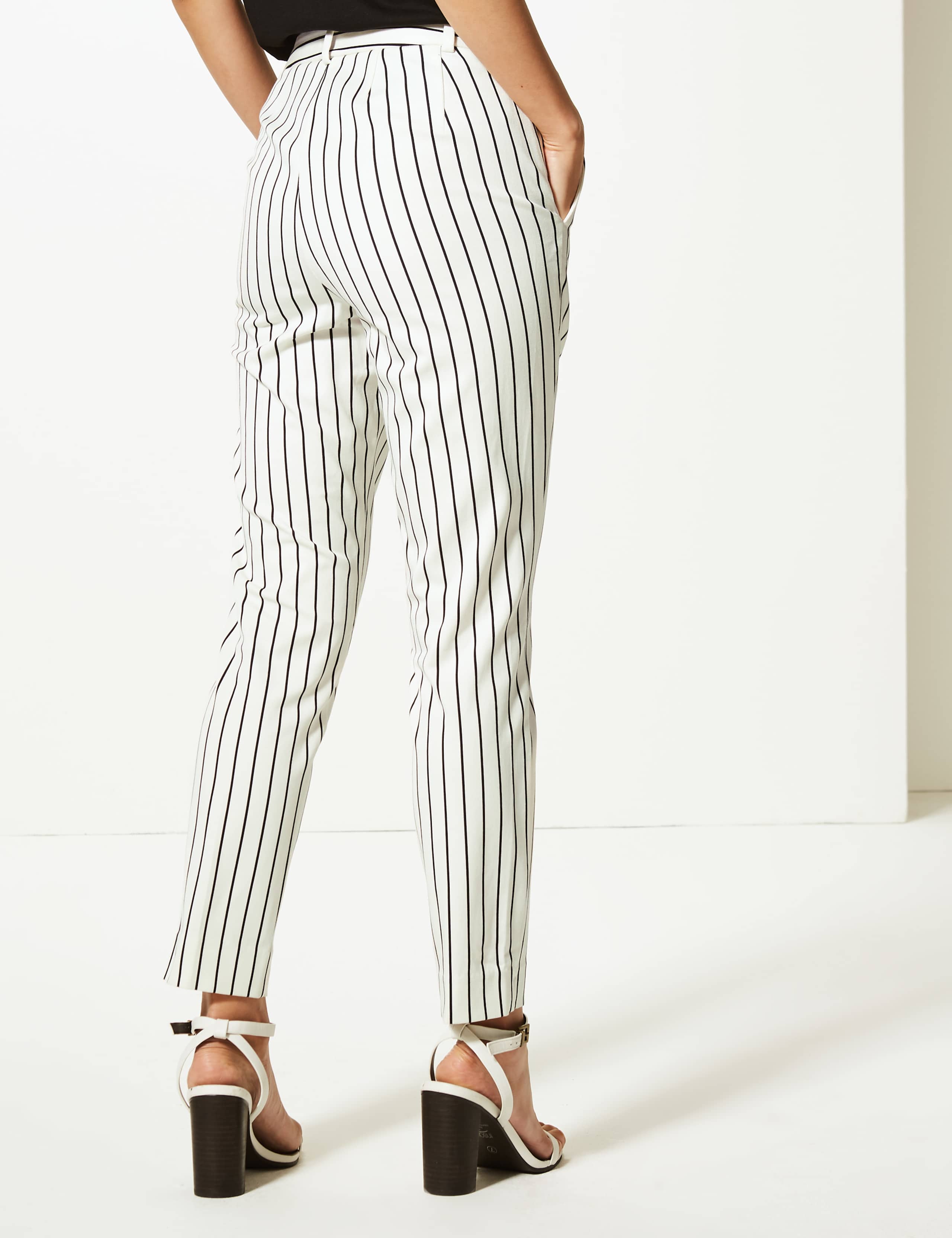 Mia Slim Striped Ankle Grazer Trousers 3 of 5