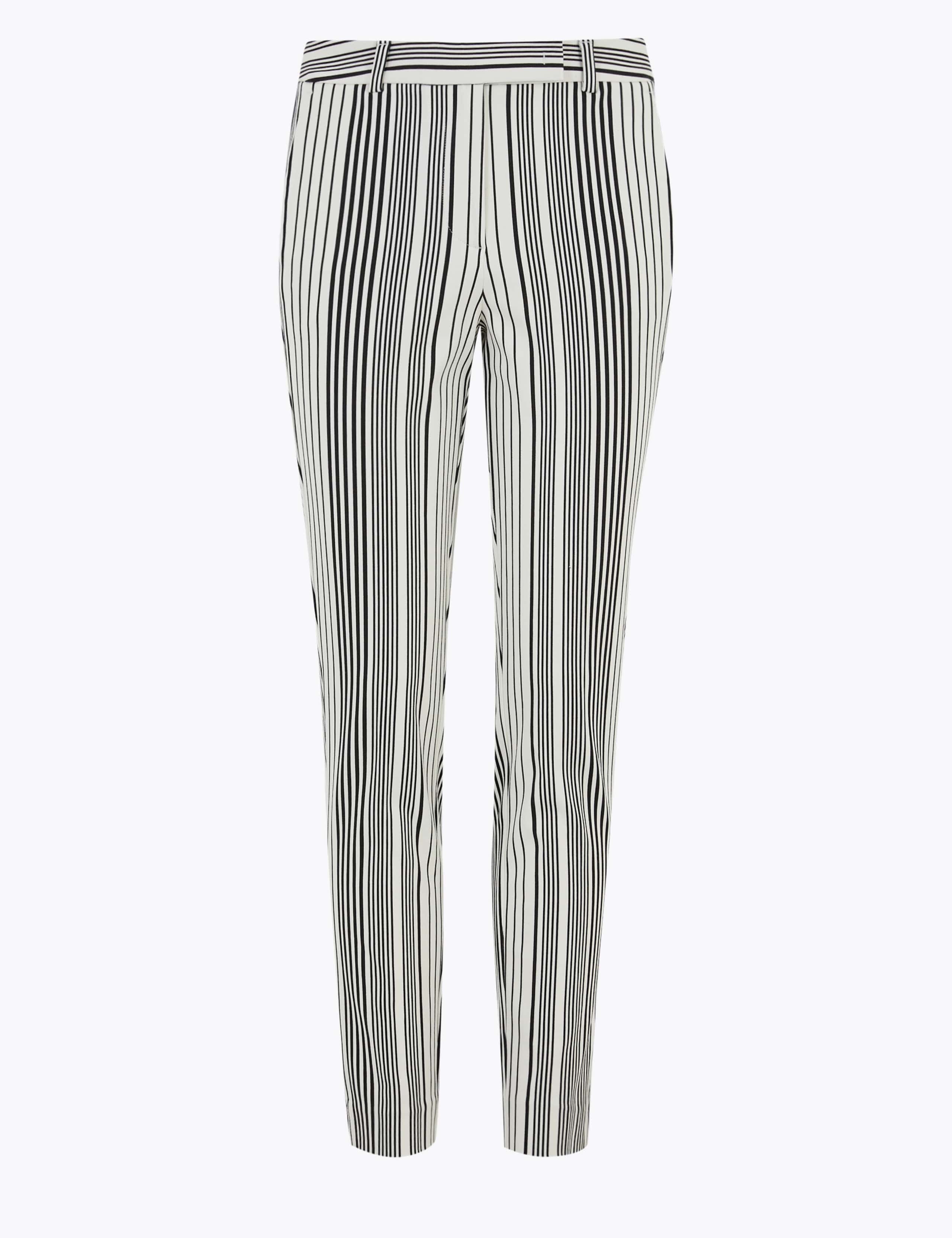 Mia Slim Cotton Striped Trousers 2 of 5