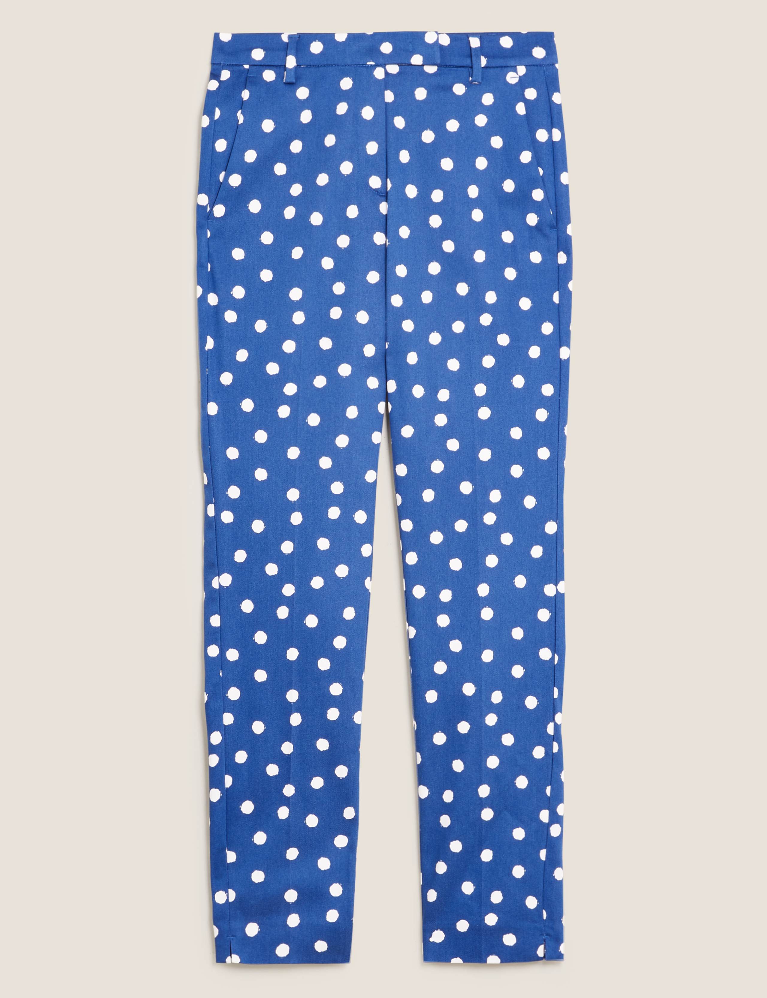 Cotton Polka Dot Slim Fit 7/8 Trousers 2 of 6