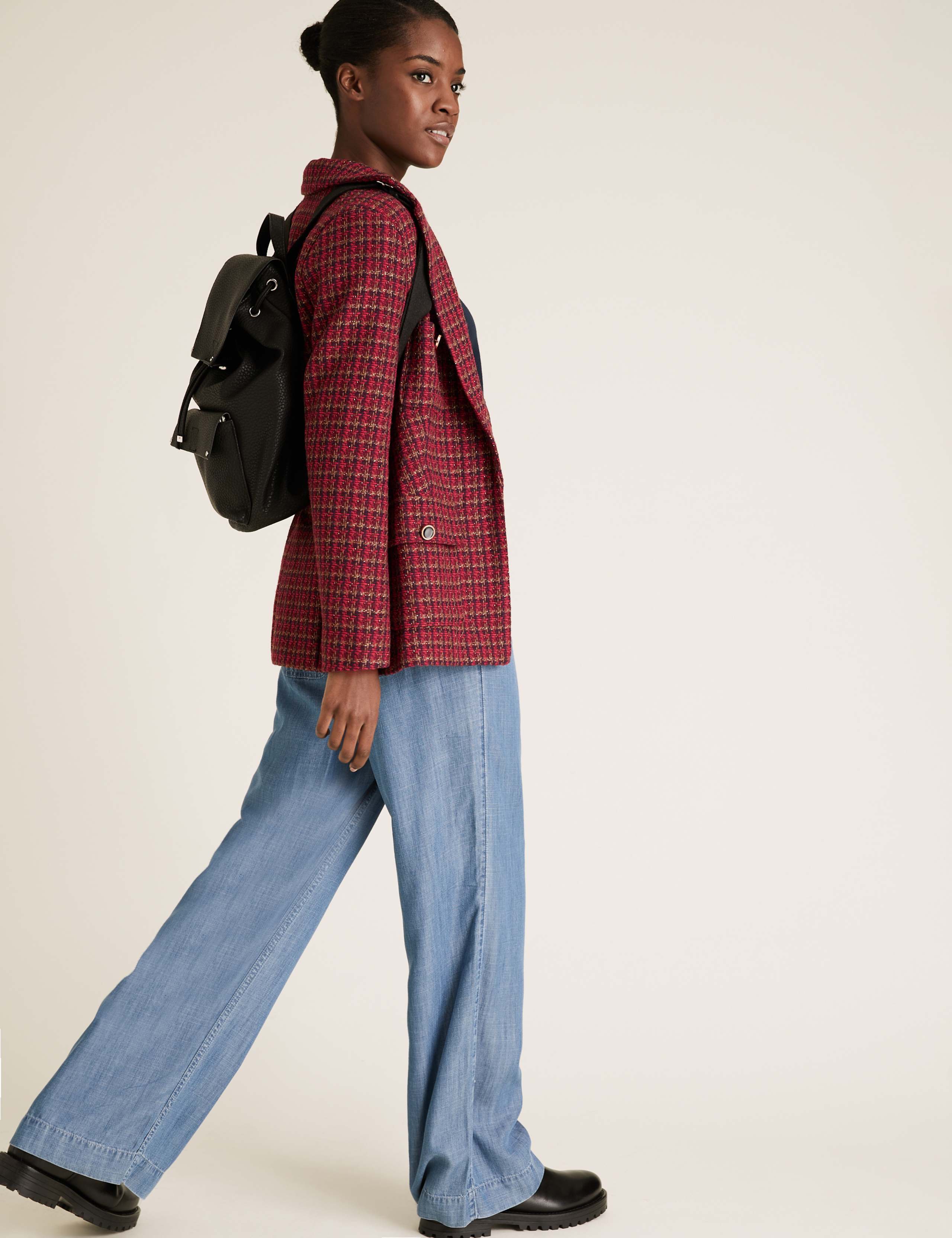Tweed Straight Dogtooth Blazer 1 of 4