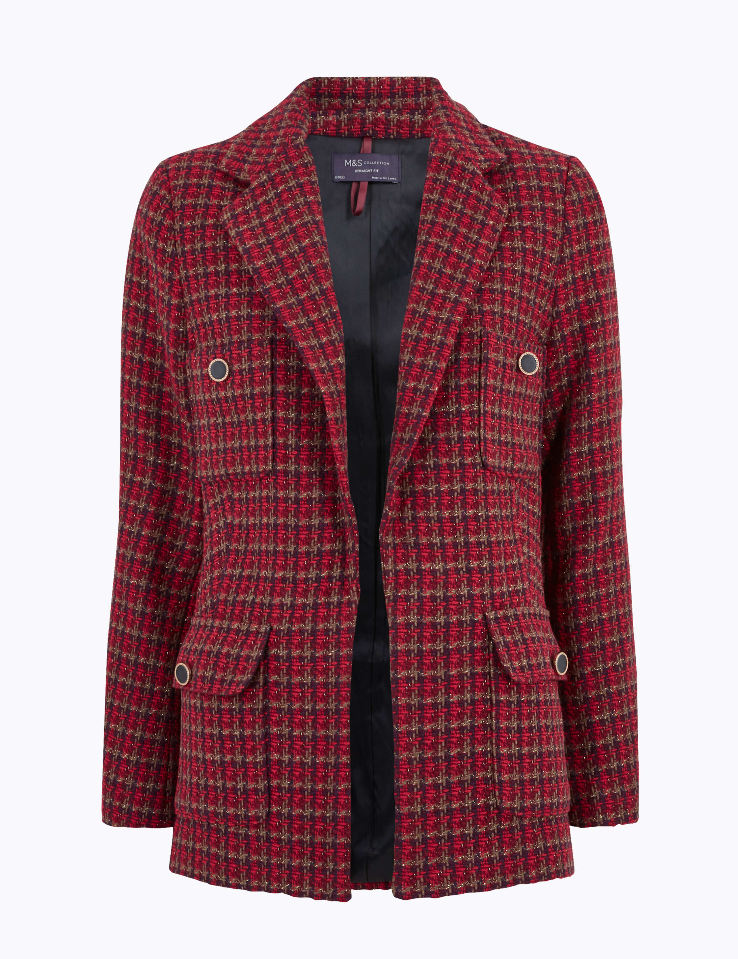 Tweed Straight Dogtooth Blazer 2 of 4