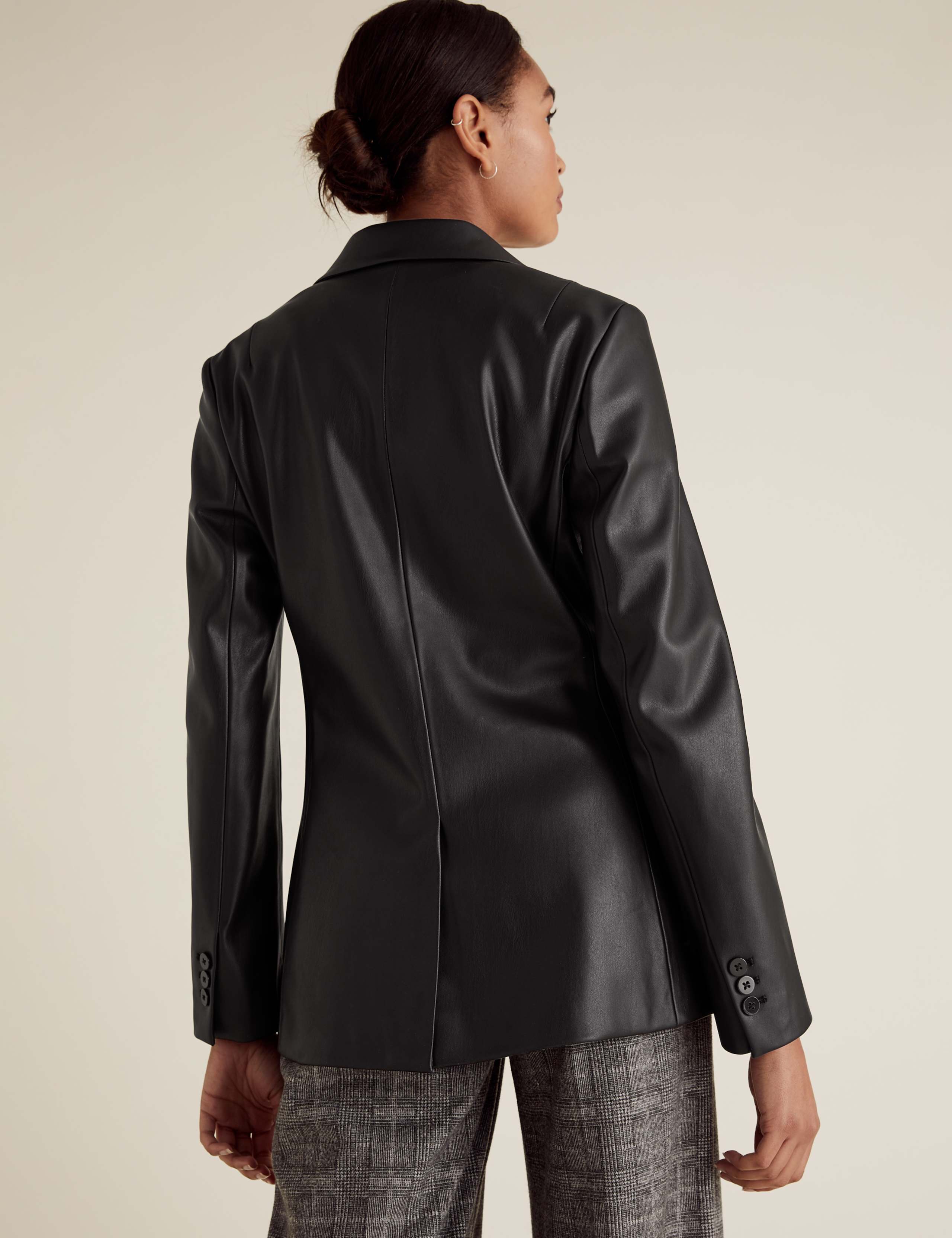 Faux Leather Tailored Blazer 4 of 4