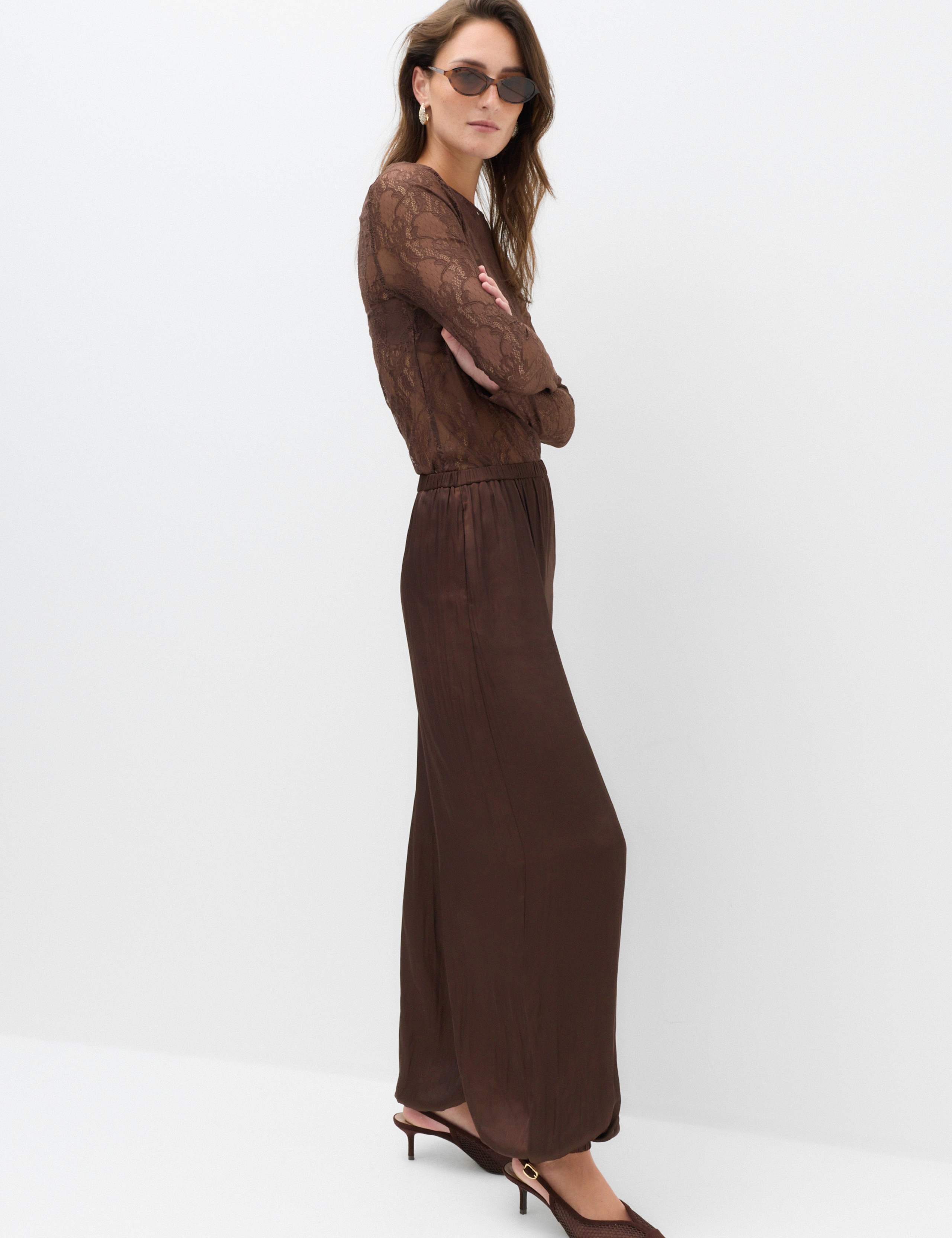 Satin Elasticated Waist Balloon Trousers 6 of 6